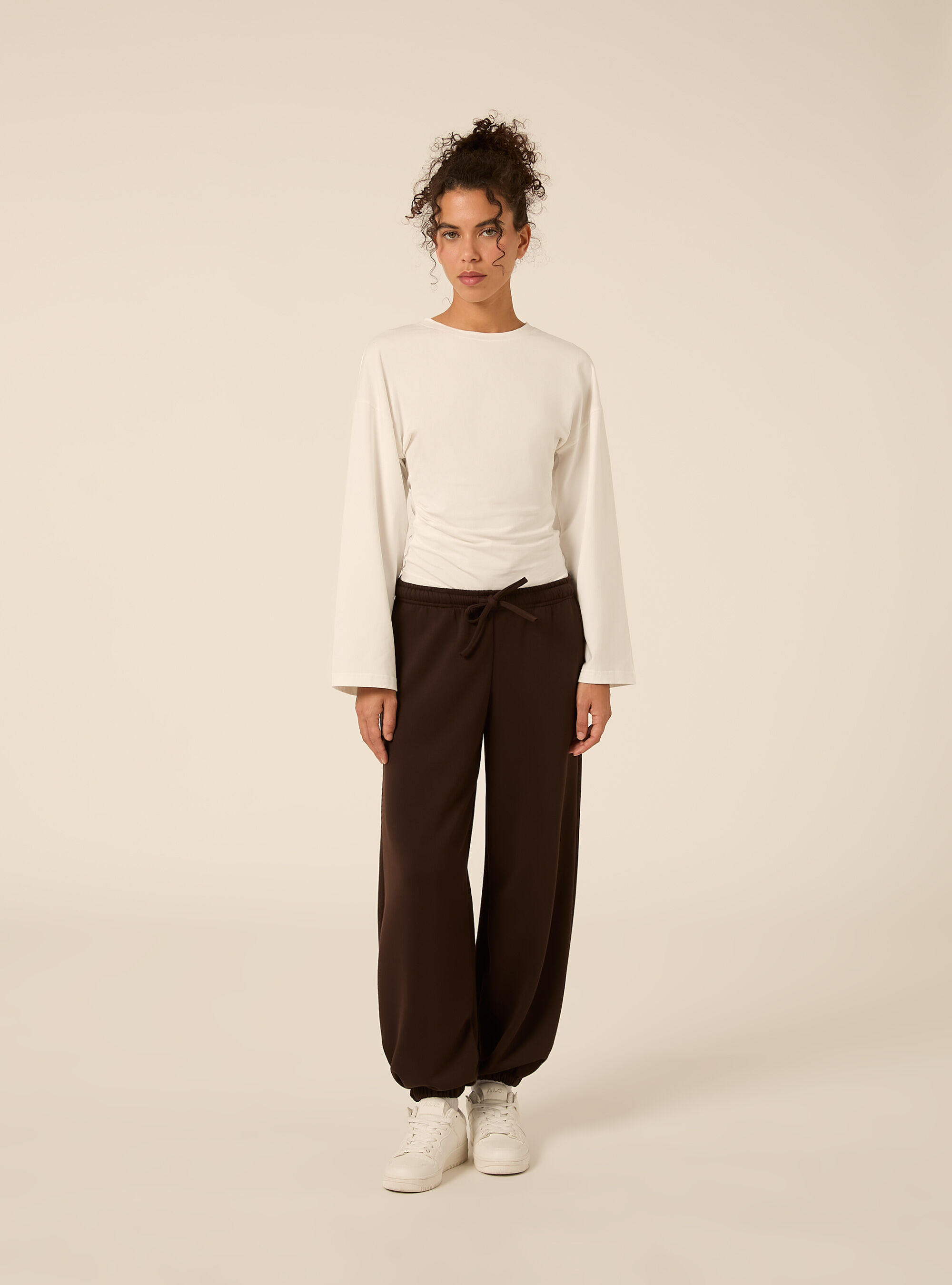 Pantaloni jogger balloon, MARRONE SCURO