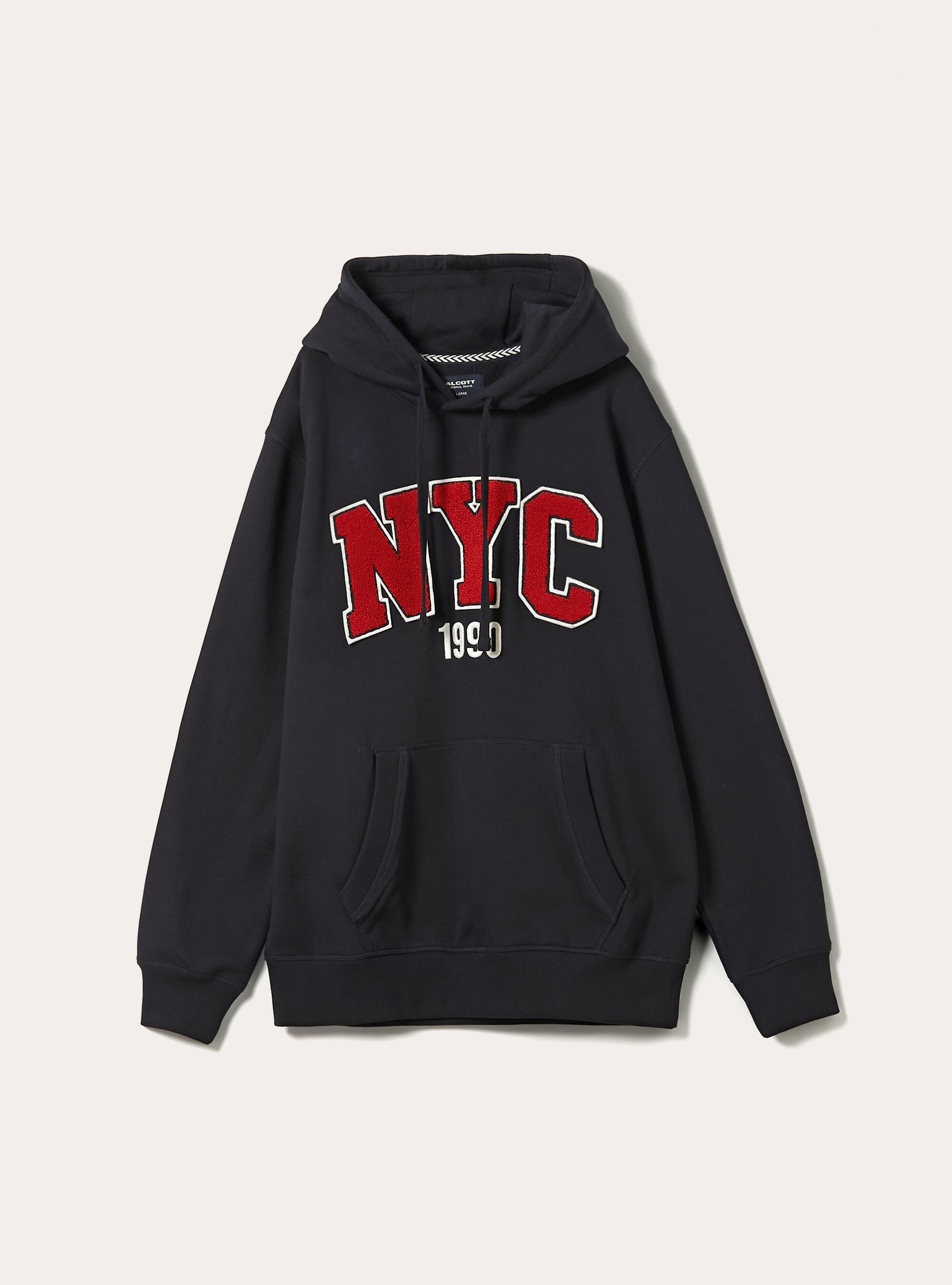 Felpa con cappuccio con patch ricamato, NA1 NAVY DARK