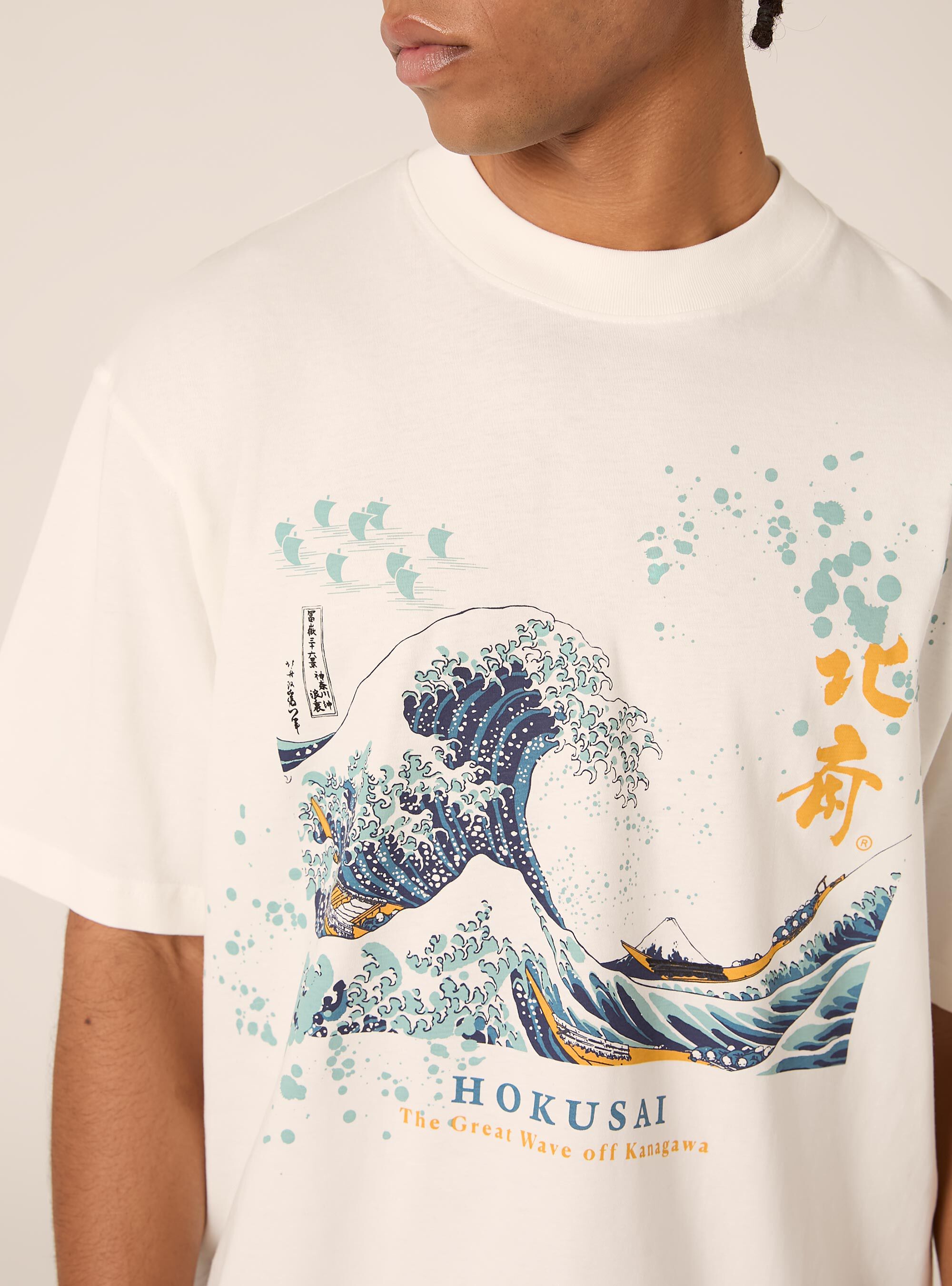 Katsushika Hokusai boxy fit T-shirt / Alcott, WH2 WHITE