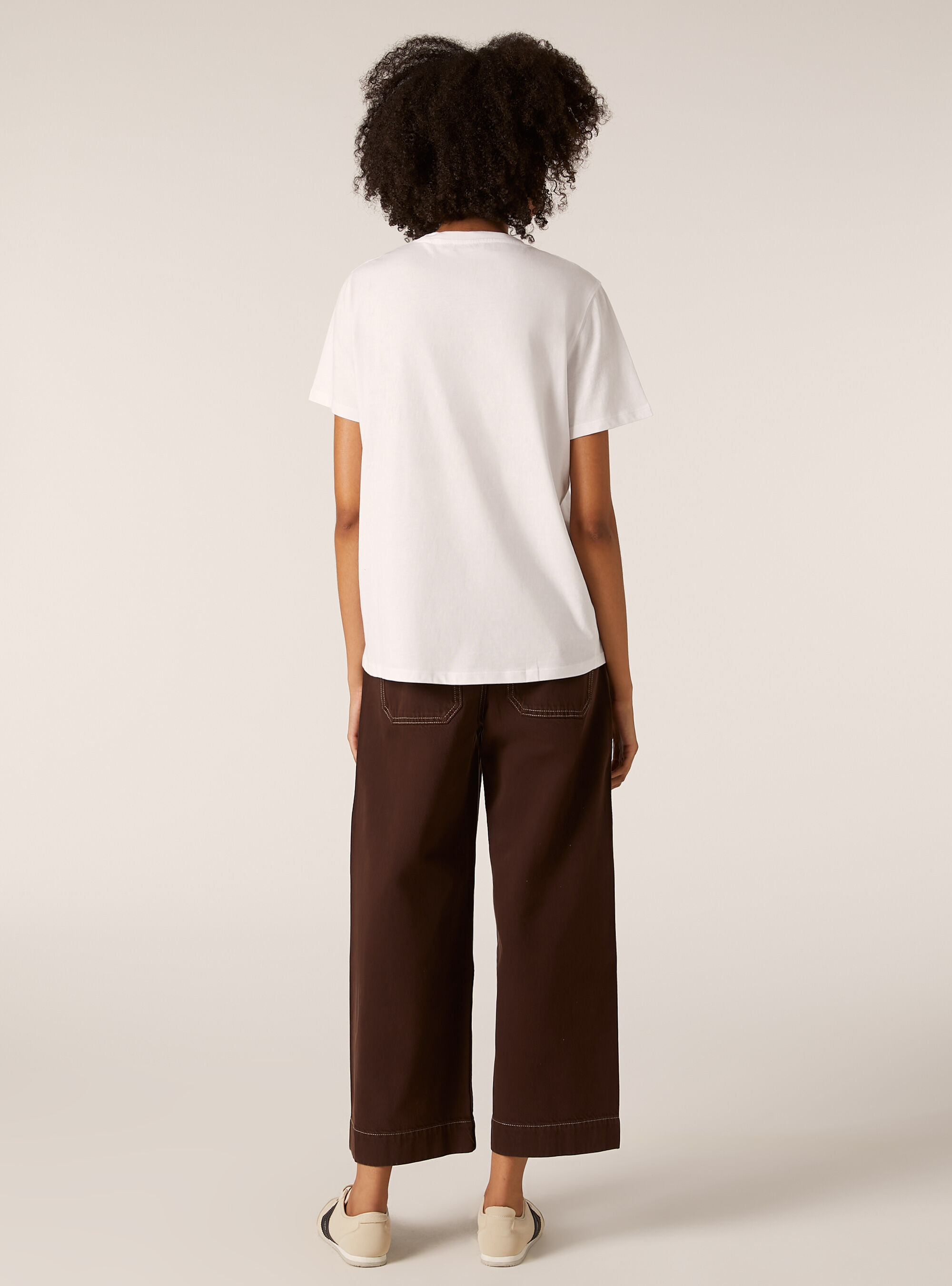 Maglietta con stampa animalier metallizzata, BIANCO OTTICO