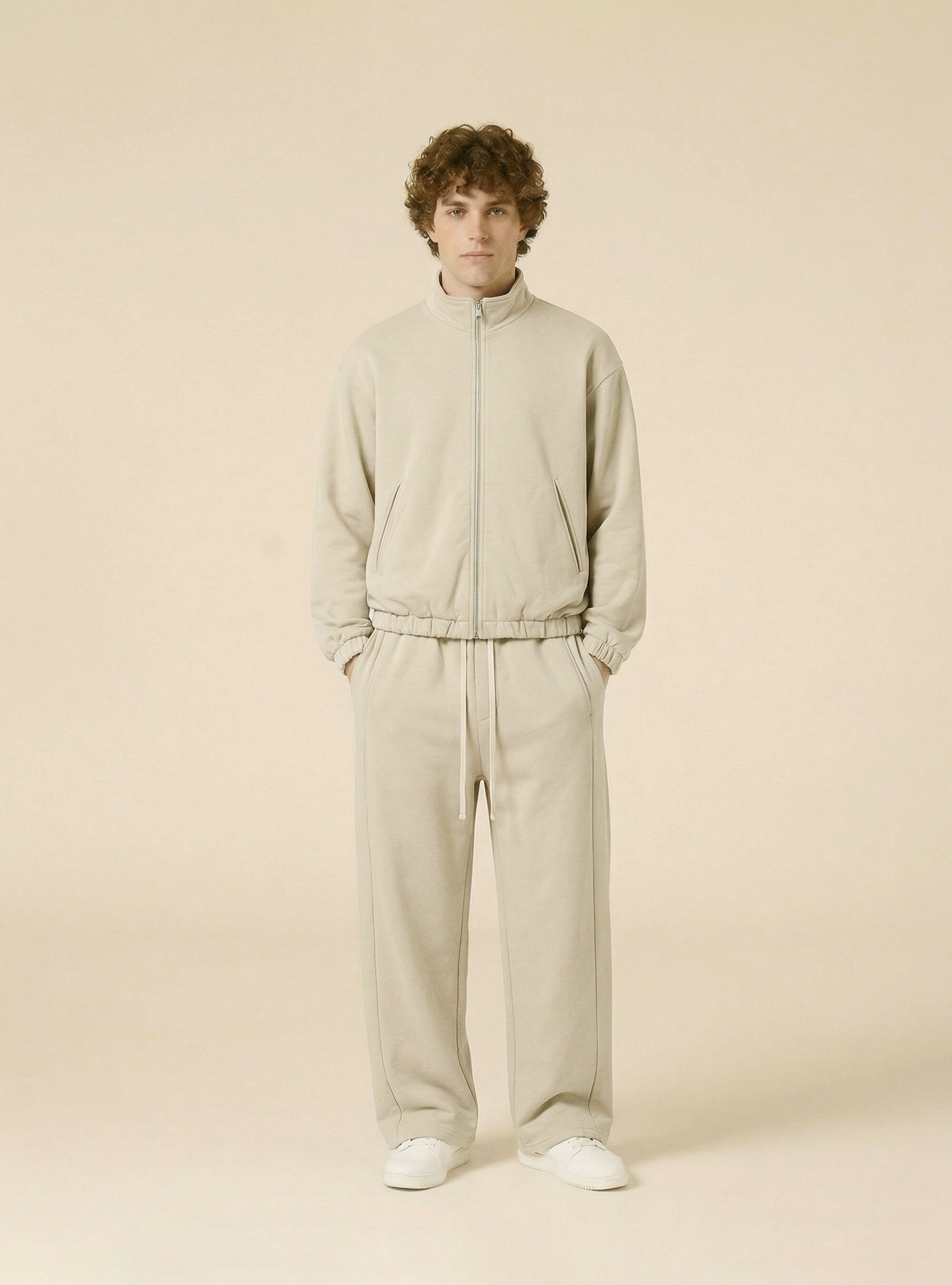 Cardigan in felpa mezzo collo