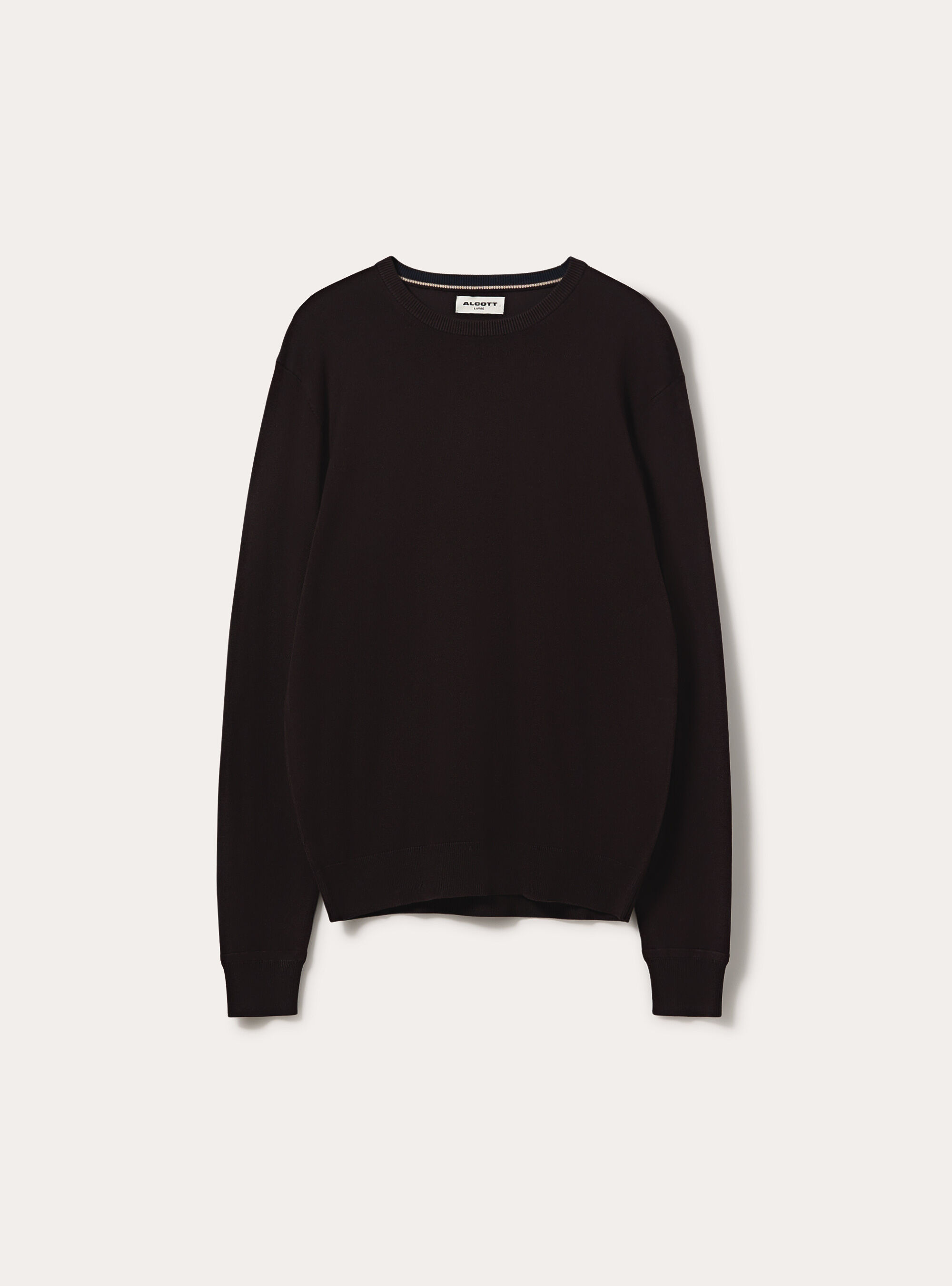 Pullover girocollo in viscosa, BR1 BROWN DARK