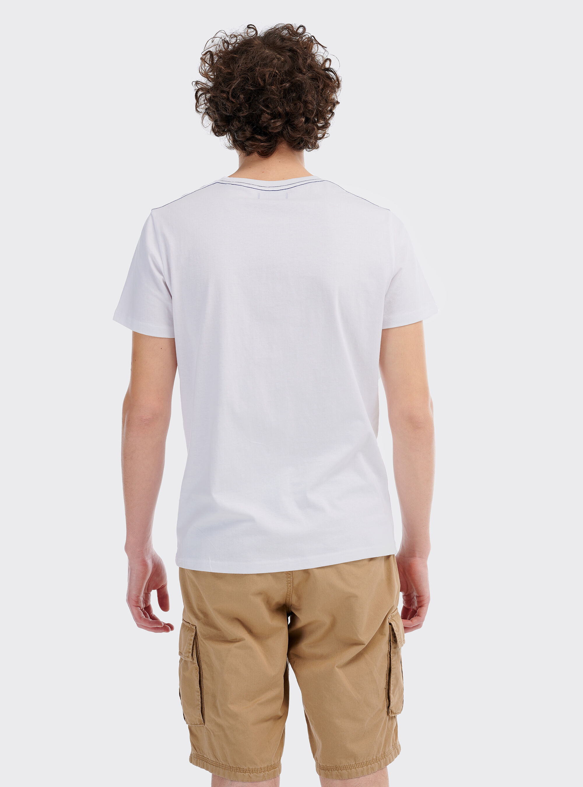 Maglietta con stampa vespa e logo Alcott, BIANCO