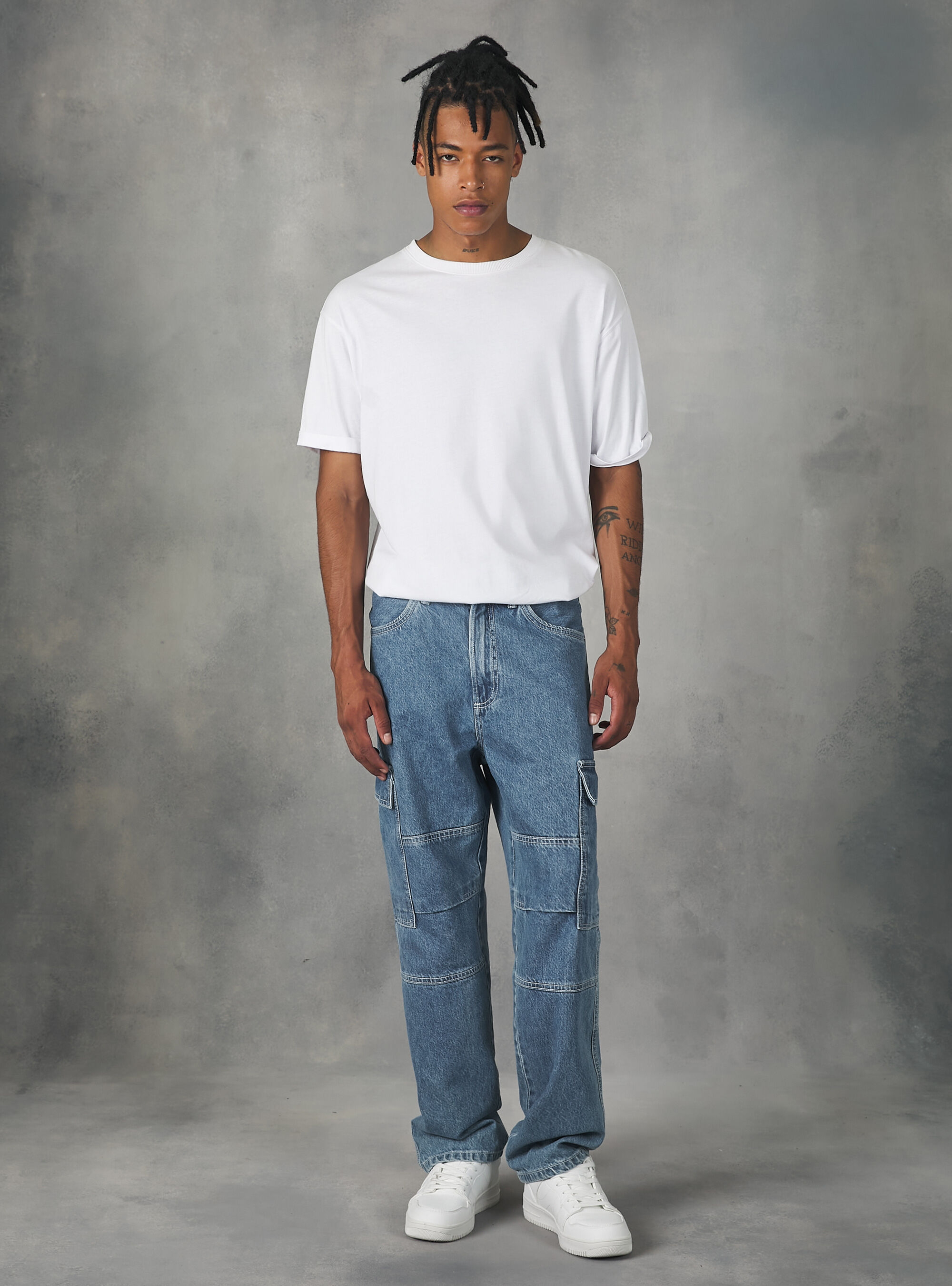 Jean cargo, D003 MEDIUM BLUE