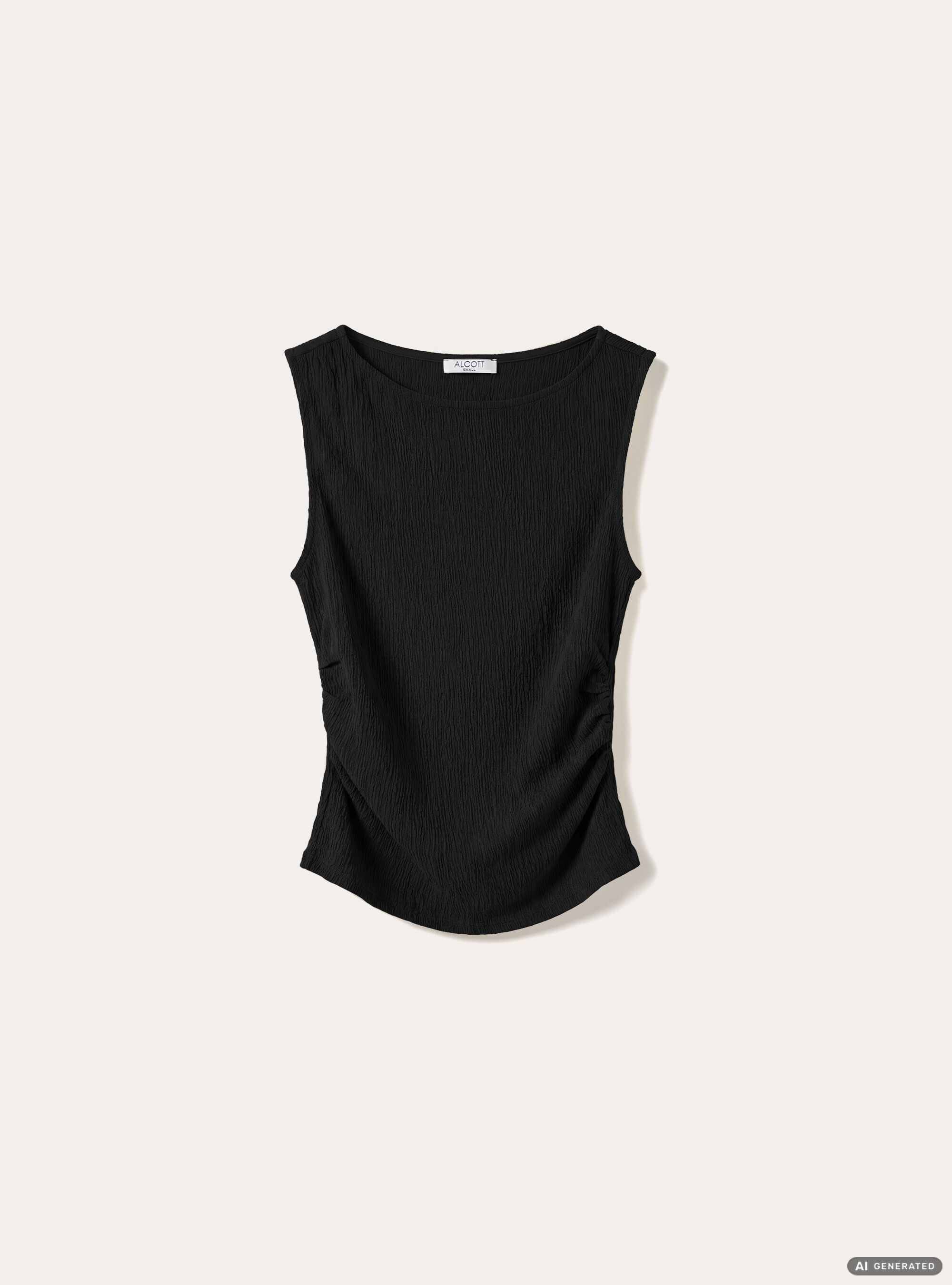 T-shirt maniche ad alette texturizzata, BK1 BLACK