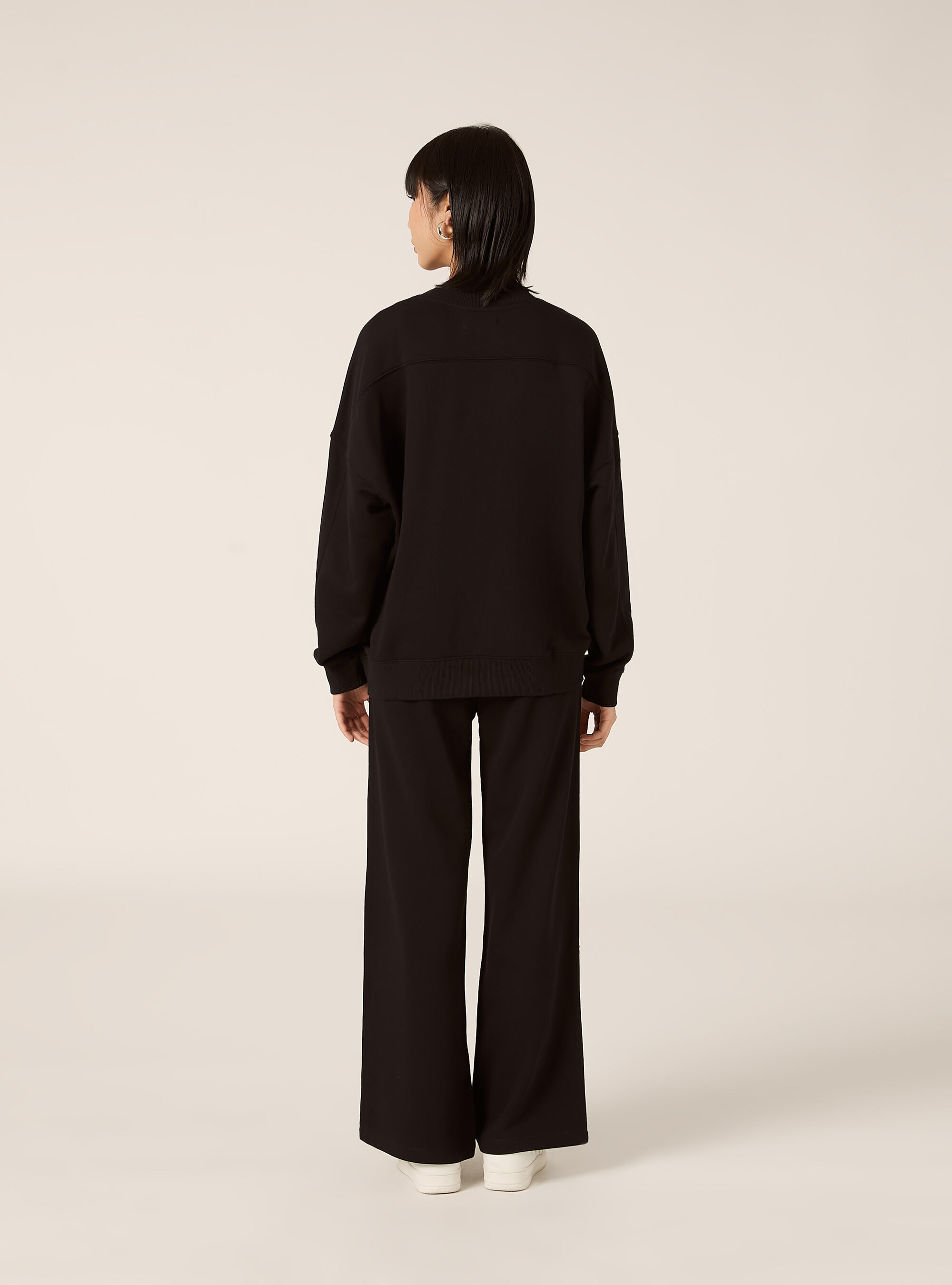 Sweat-shirt basique en coton, BK1 BLACK