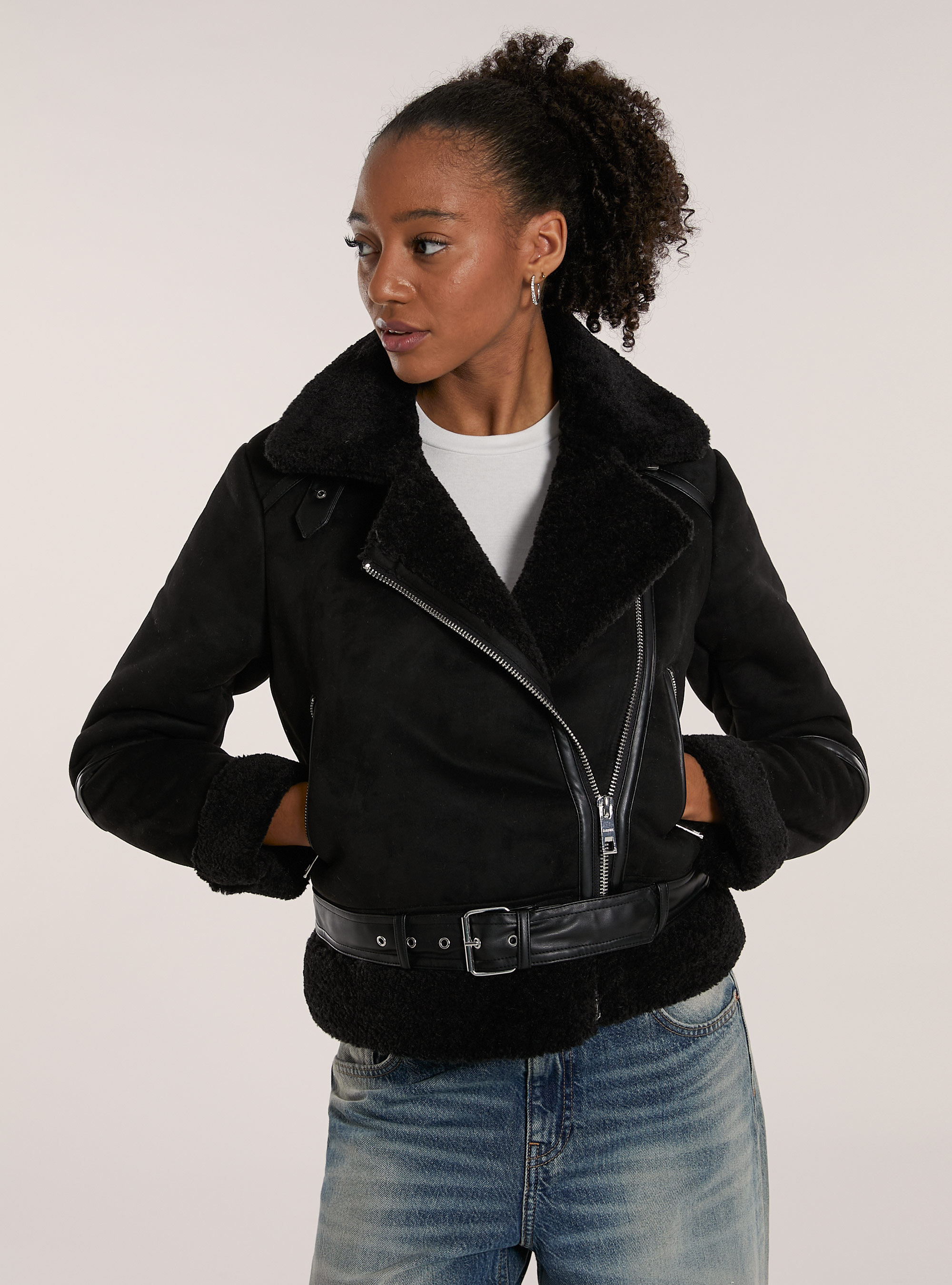 Suede effect sheepskin jacket Alcott Women s Jackets