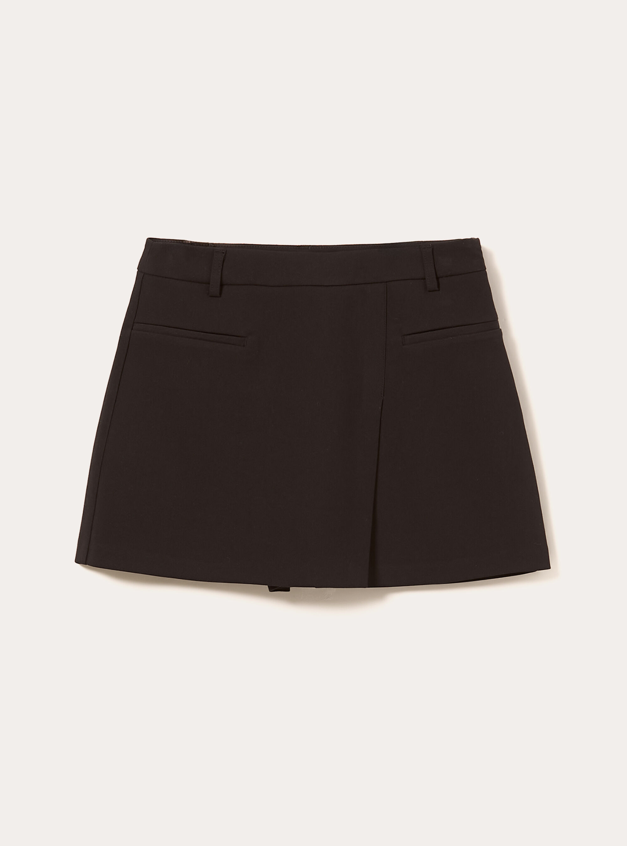 Falda pantal&oacute;n cruzada lisa, BK1 BLACK