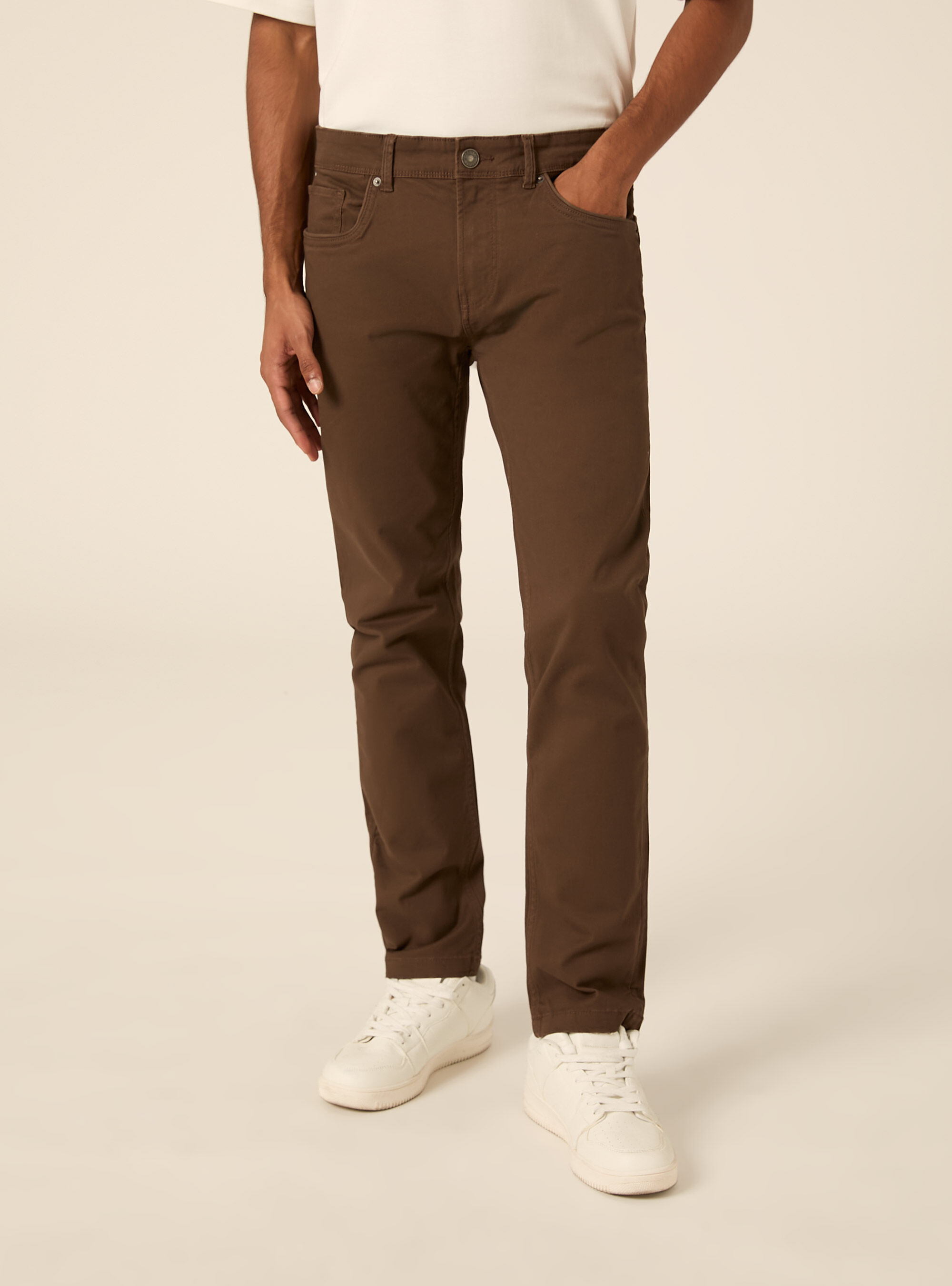 Pantaloni 5 tasche in twill
