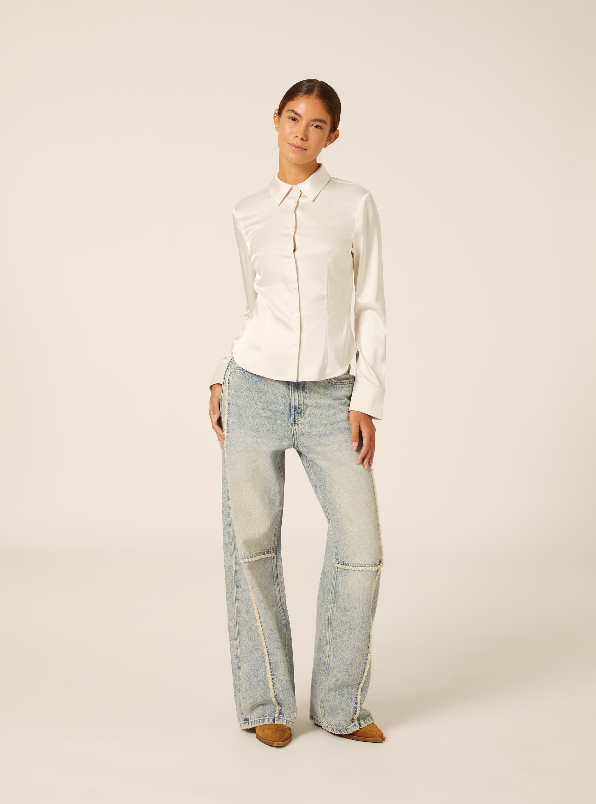 Long sleeve satin shirt