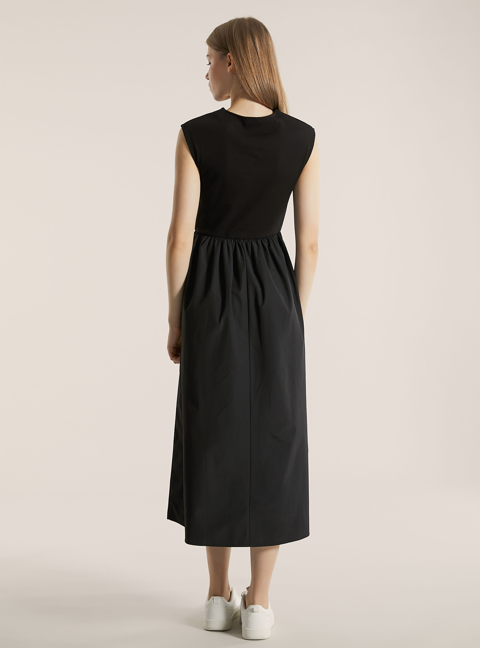 Combined midi dress, BK1 BLACK