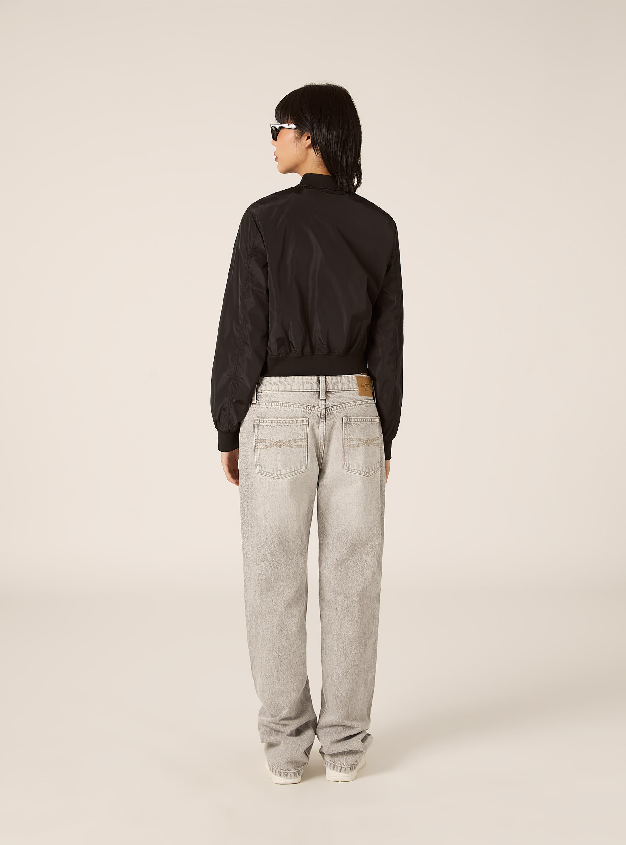 Bomber boxy fit brillante, BK1 BLACK