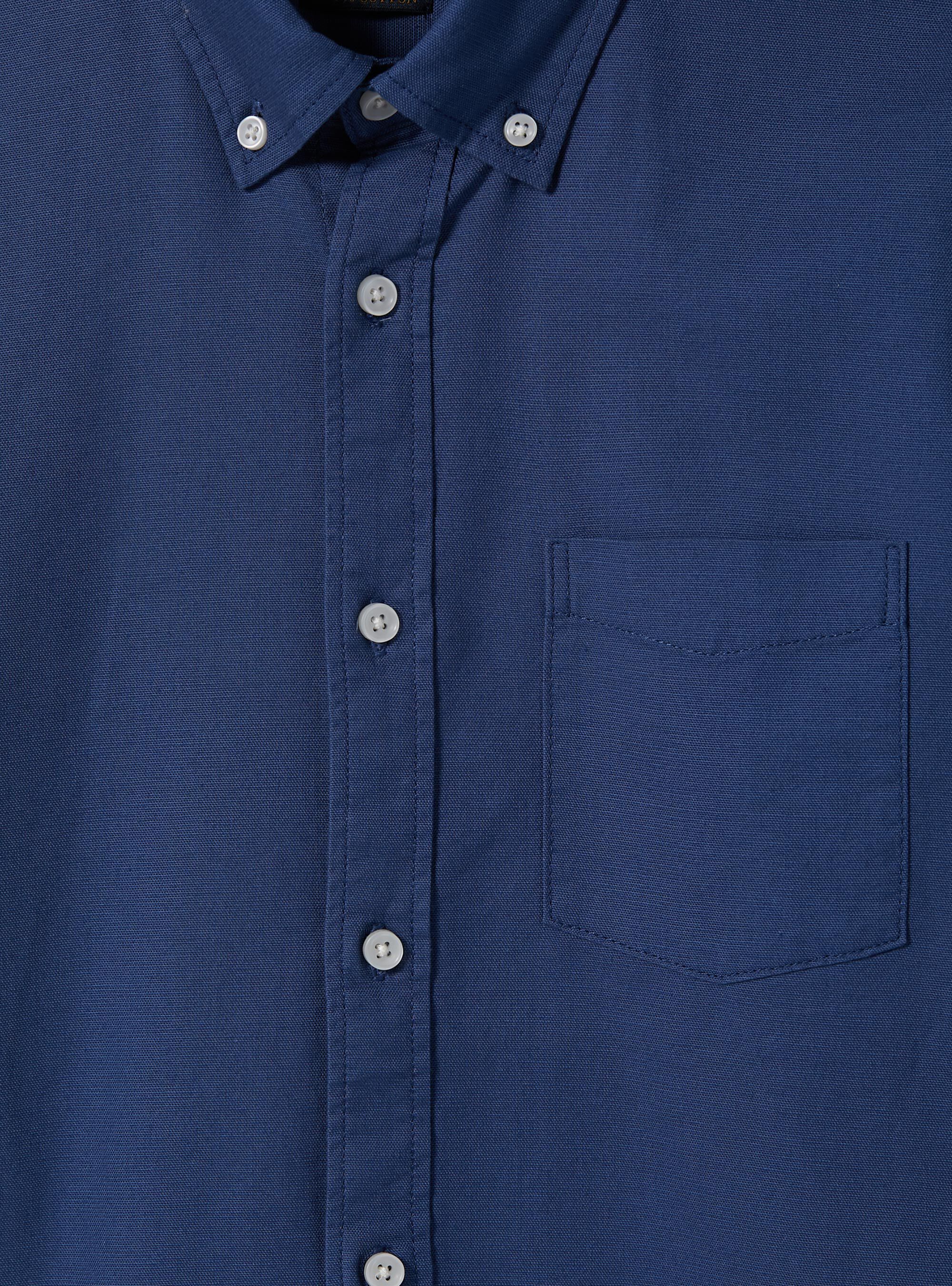 Plain-coloured cotton shirt, OB2 BLUE OIL MED.