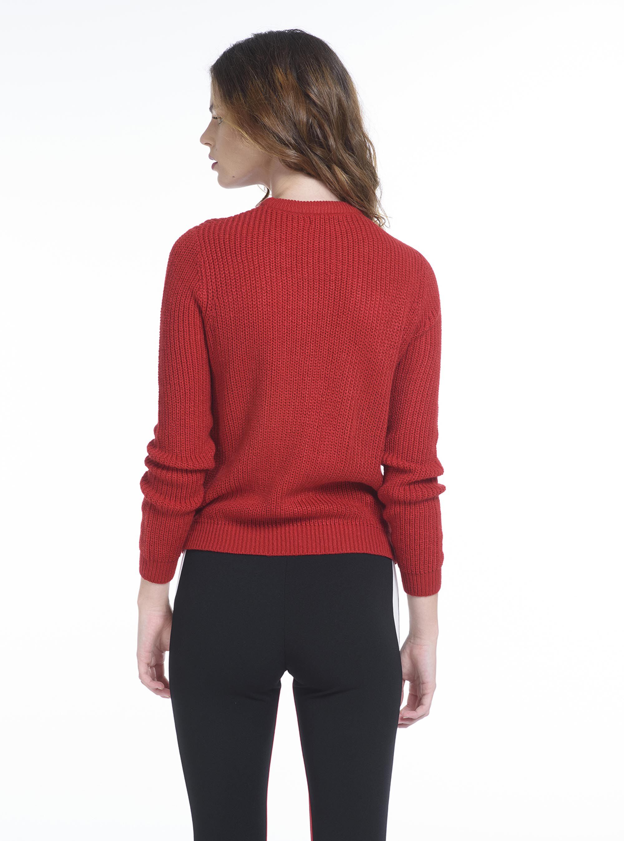 Pullover con incrocio, C4498 RED