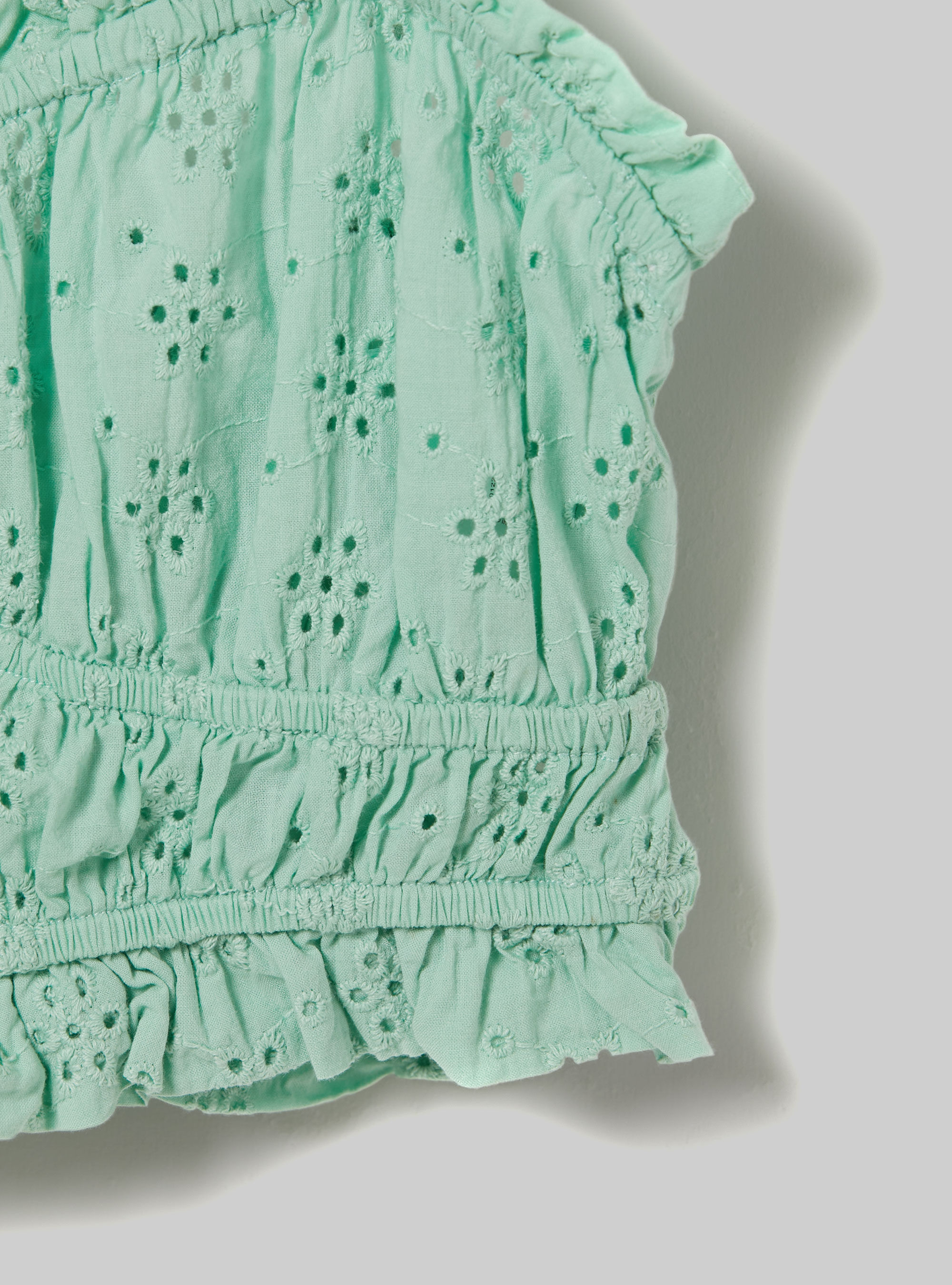 Top con bretelle in Sangallo, GA3 AQUA GREEN LIGHT