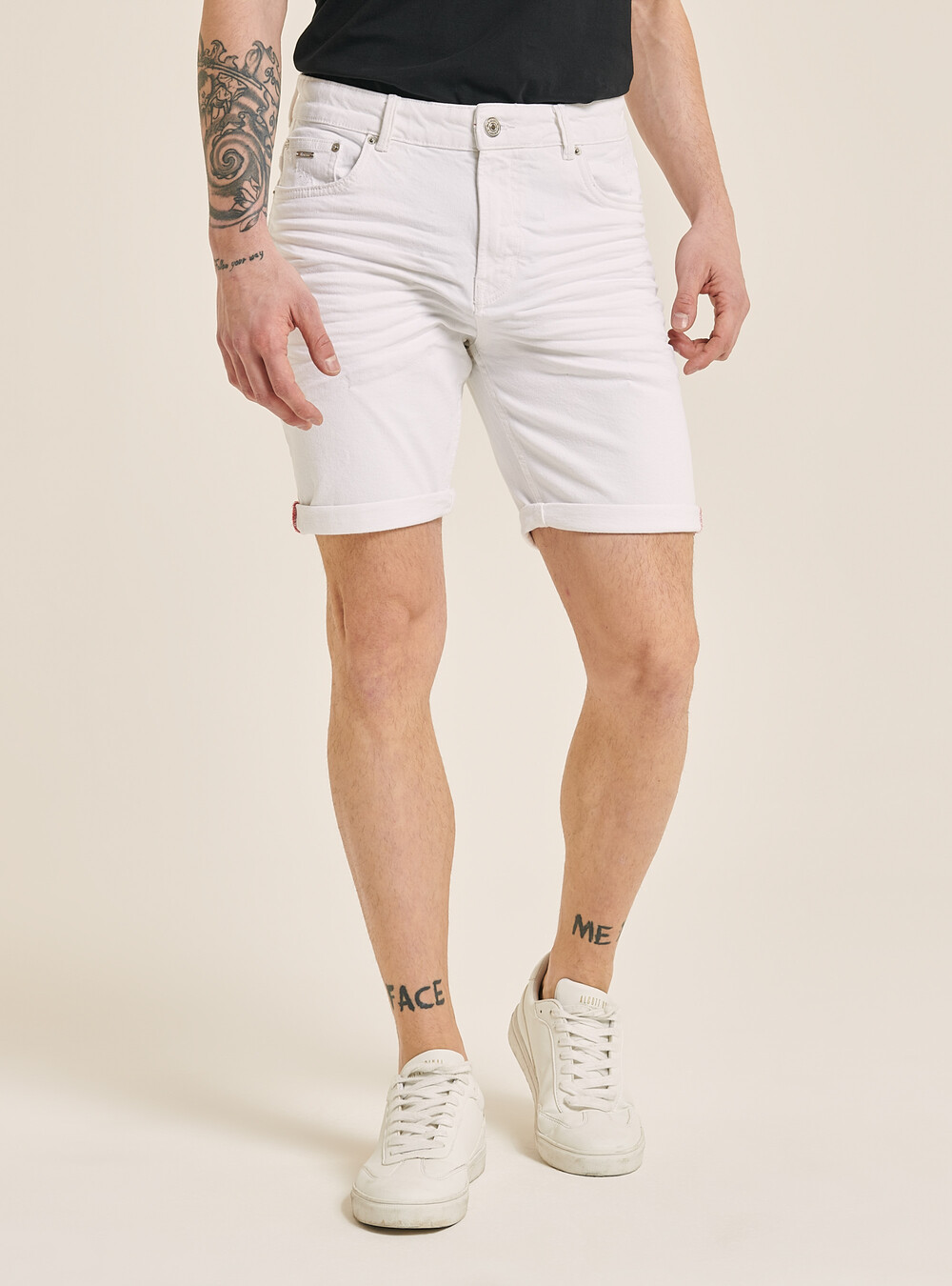Cotton twill stretch Bermuda shorts