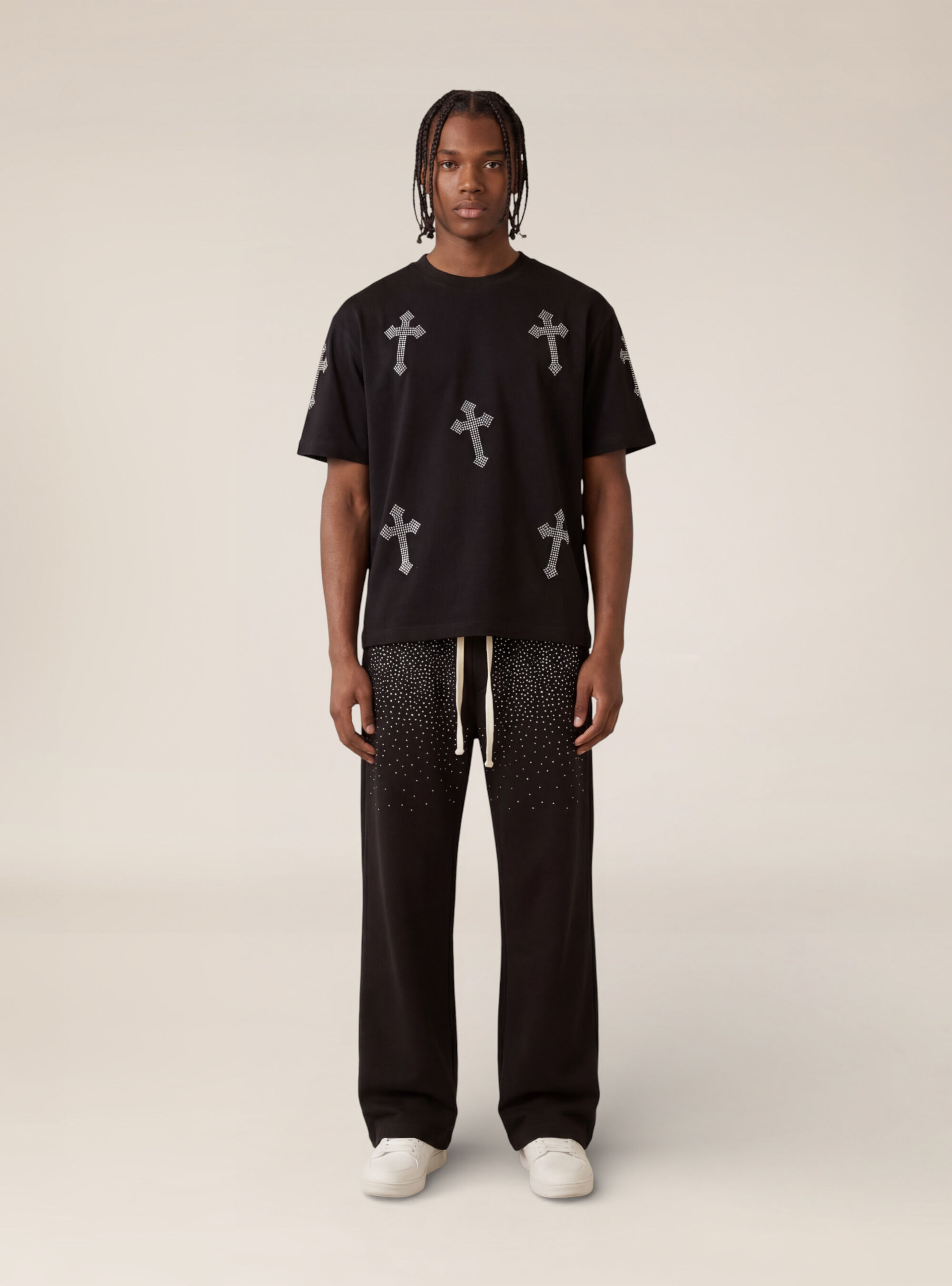 Maglietta boxy fit con strass