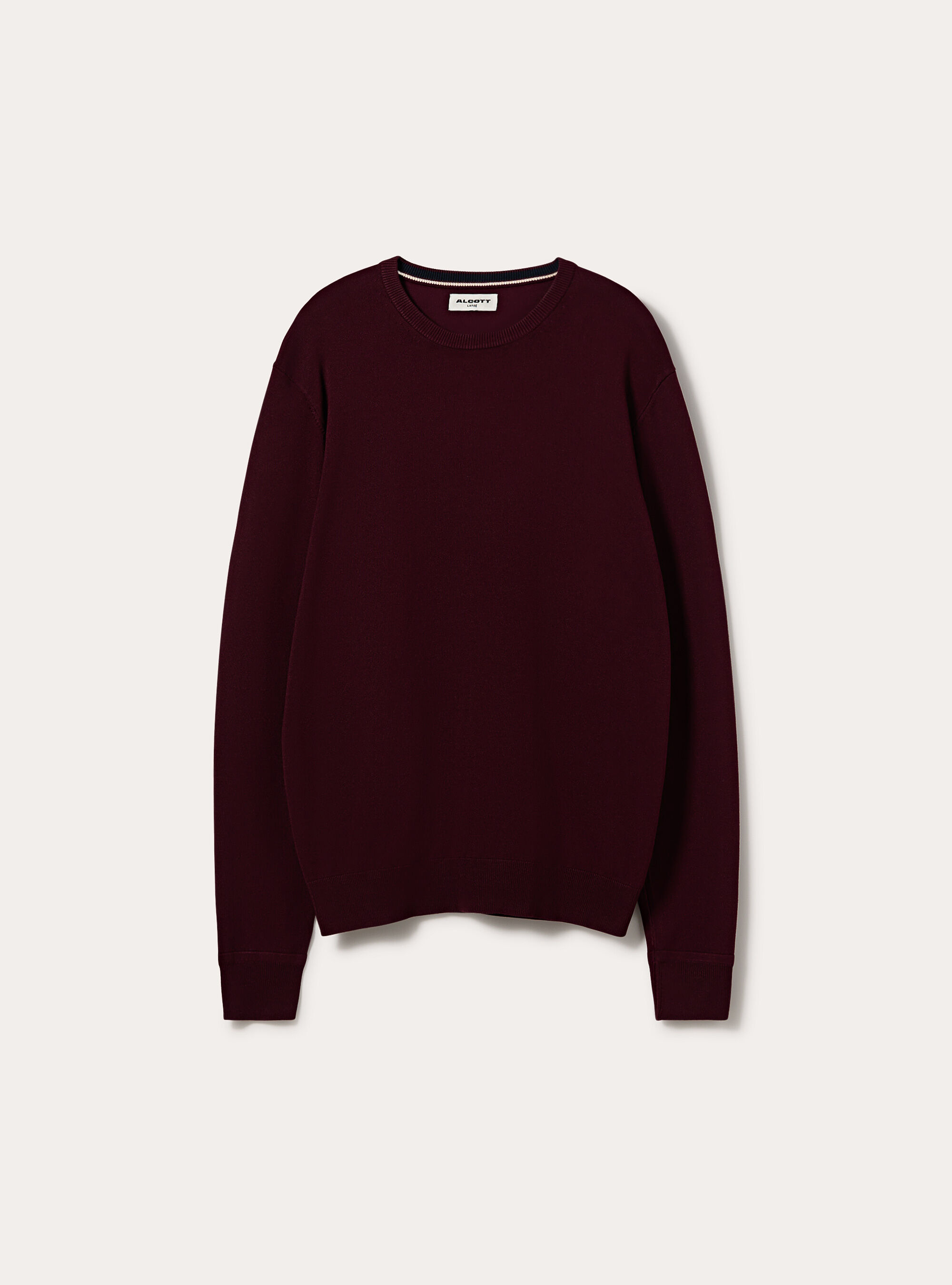 Pullover girocollo in viscosa, BO1 BORDEAUX DARK