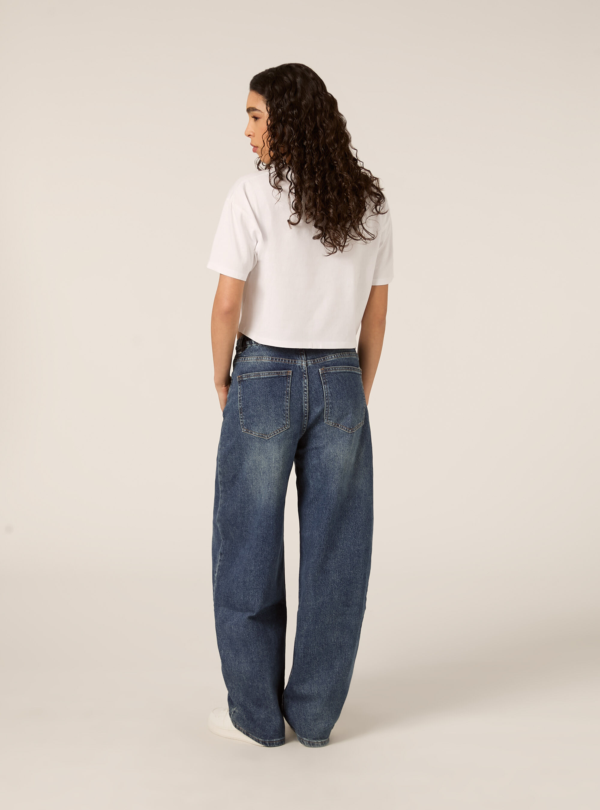 Jeans coupe ballon, D003 MEDIUM BLUE