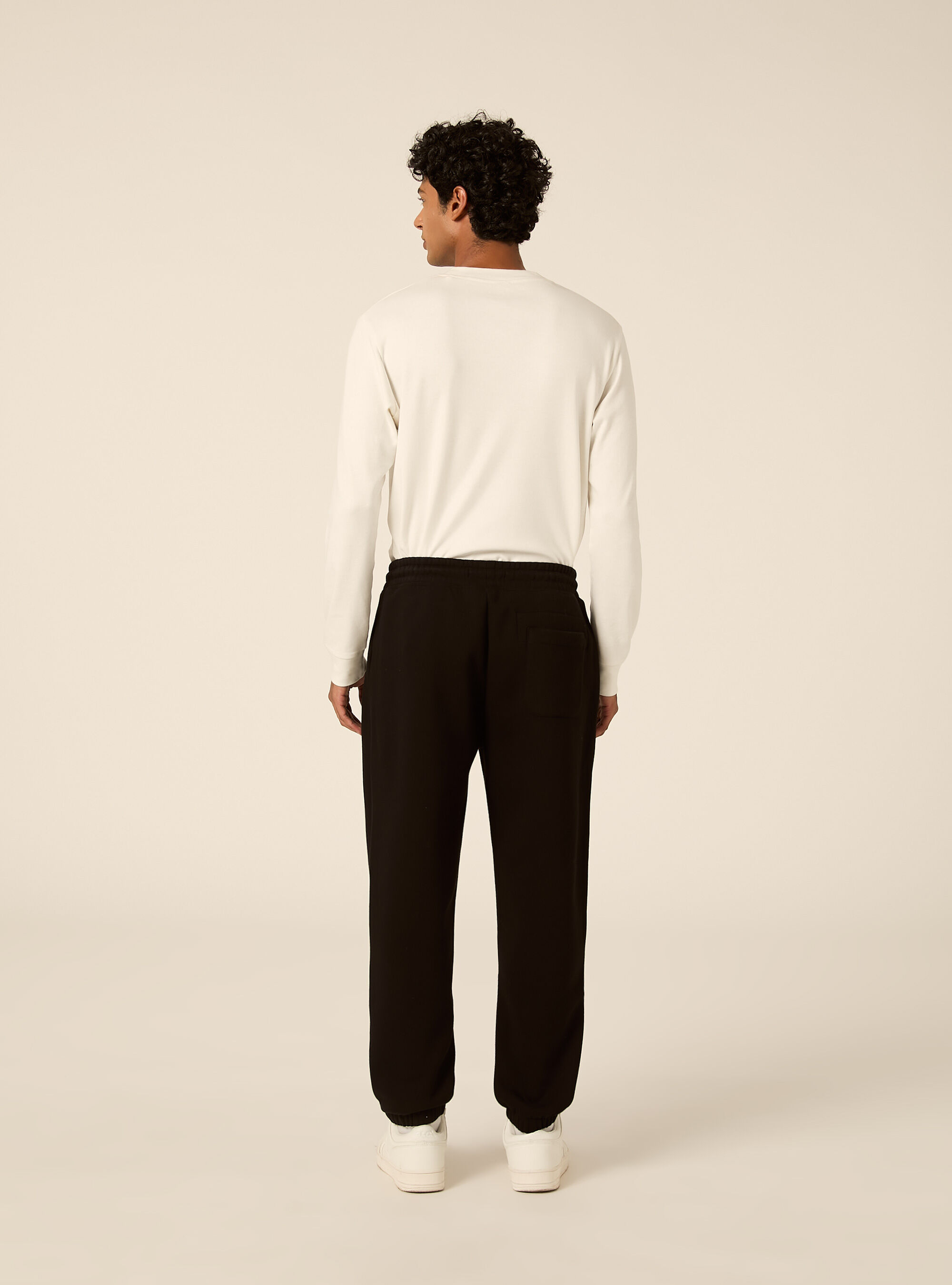 Jogger basico con coulisse ed elastico in vita, BK1 BLACK