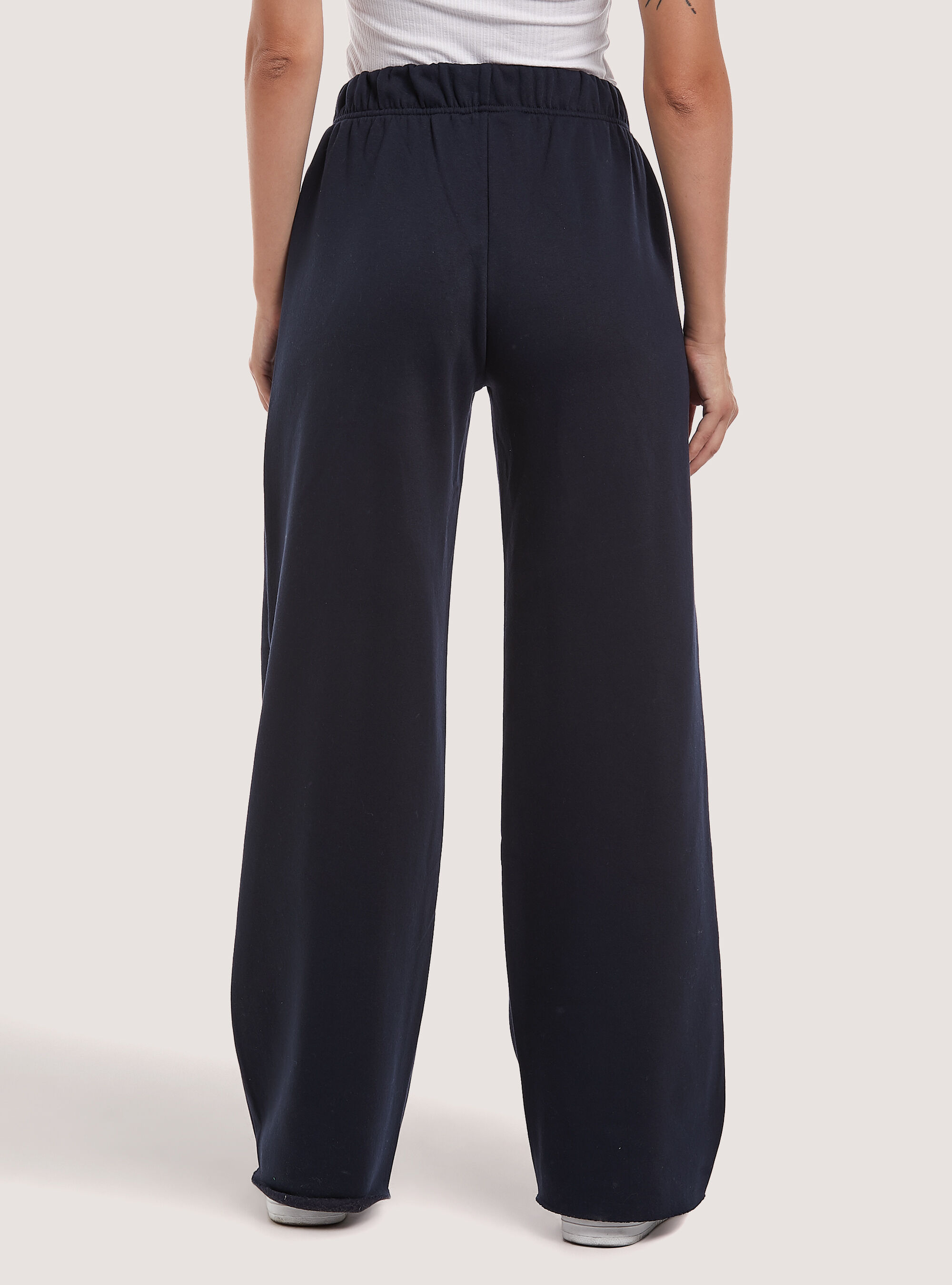 Plush trousers with loose fit print, NA1 NAVY DARK