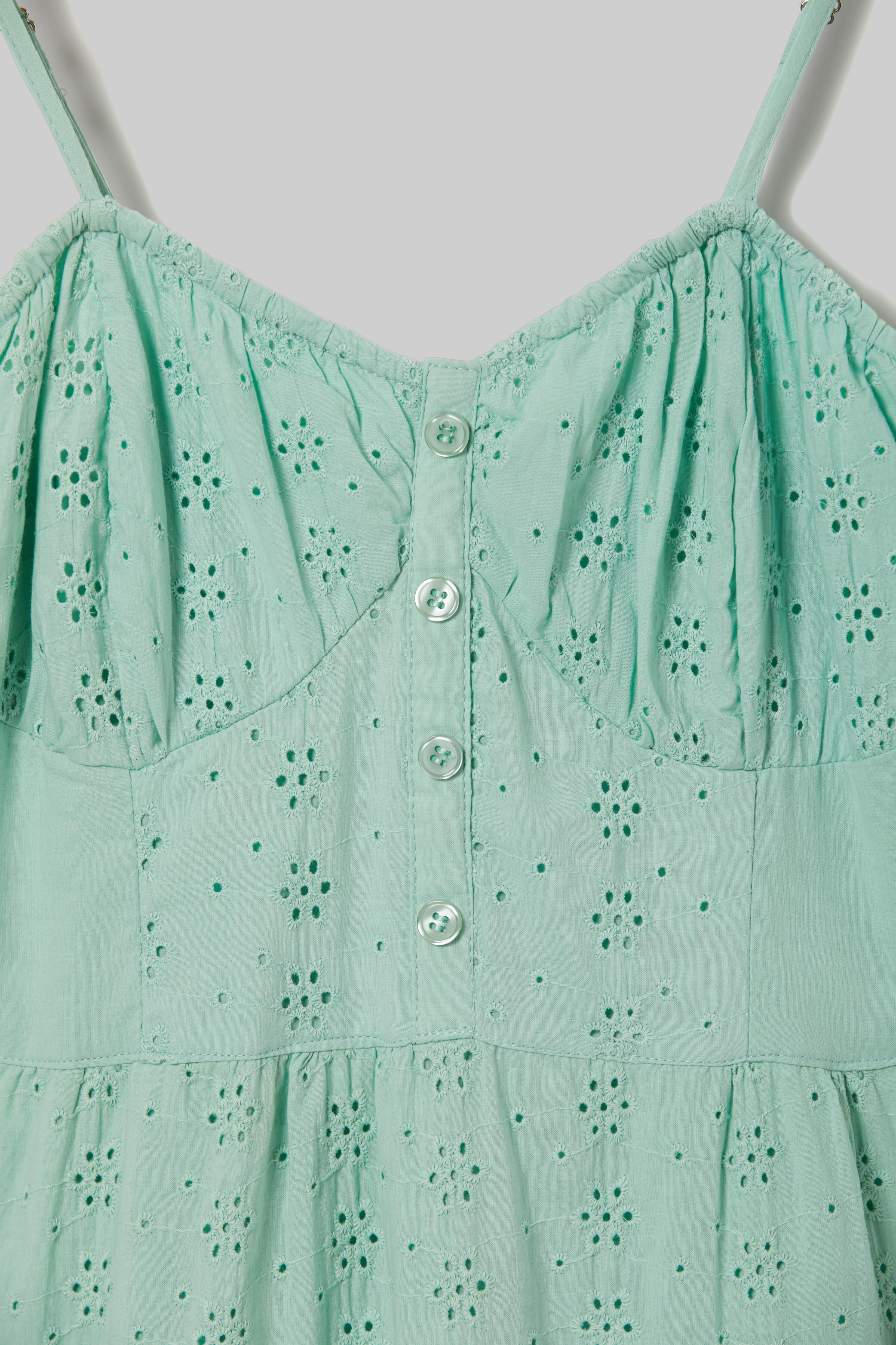 Aqua floral eyelet outlet & lace dress