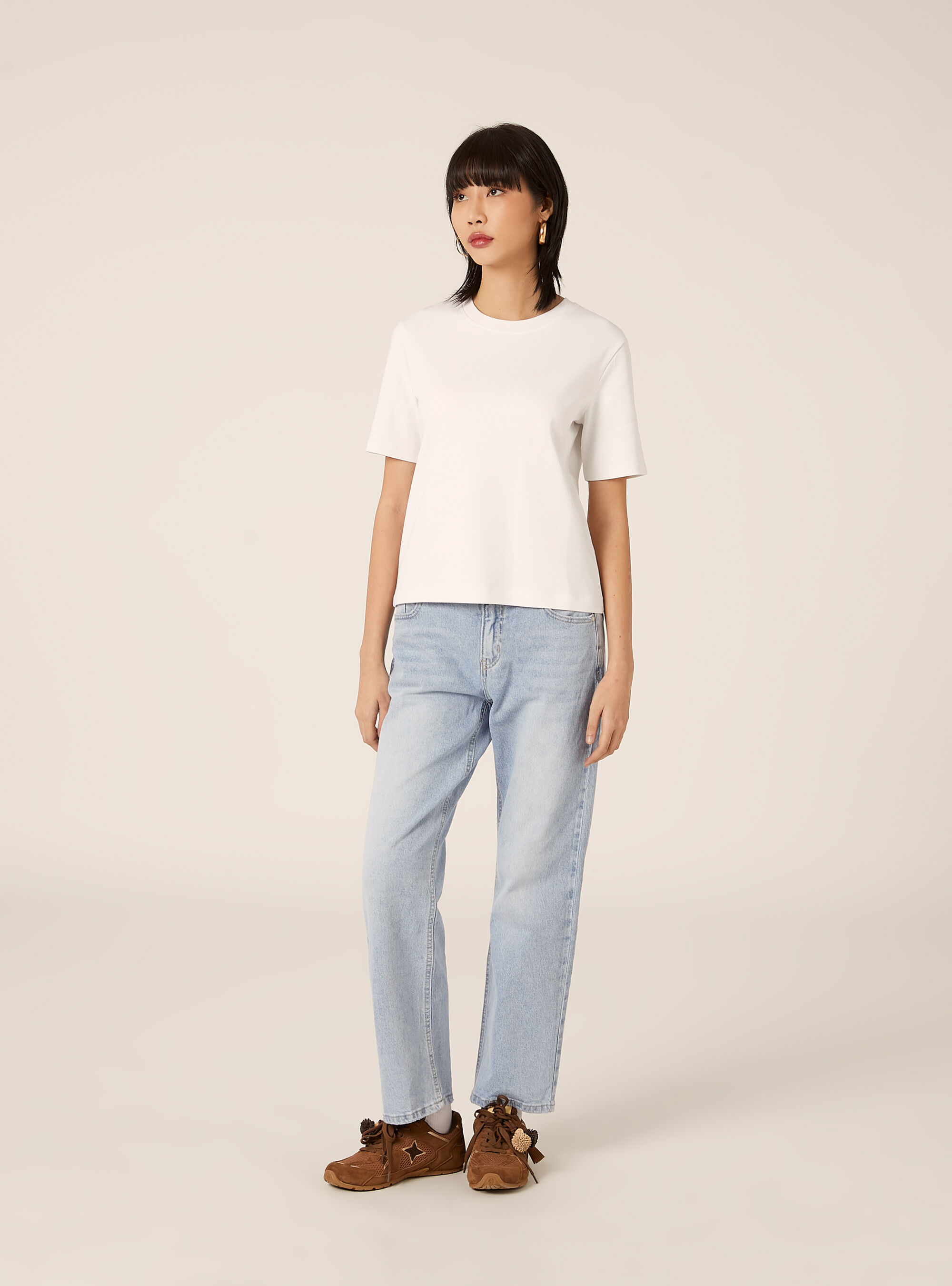 T-shirt regular in interlock, WH3 WHITE
