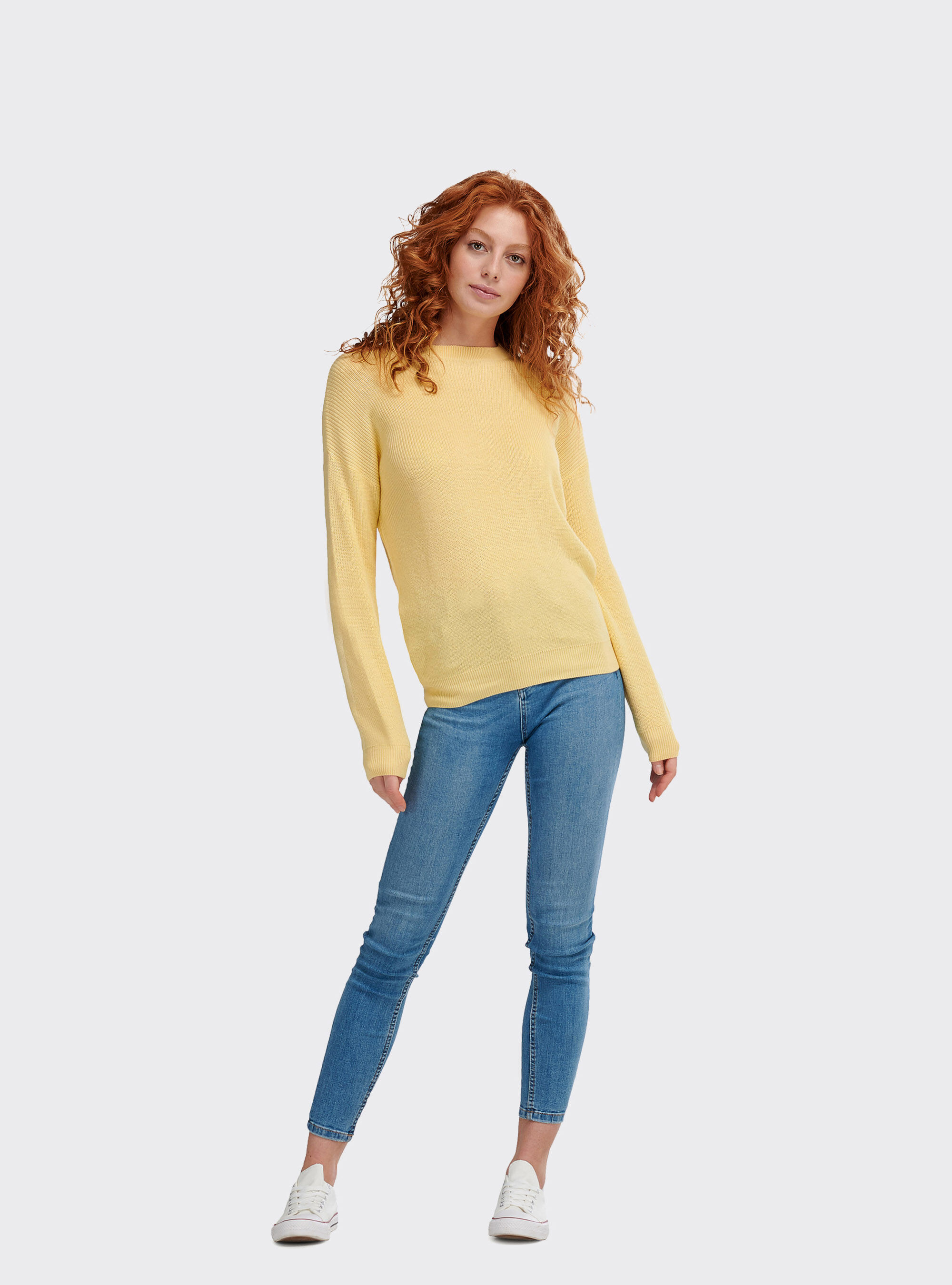 Pullover comfort fit, C7686 YELLOW