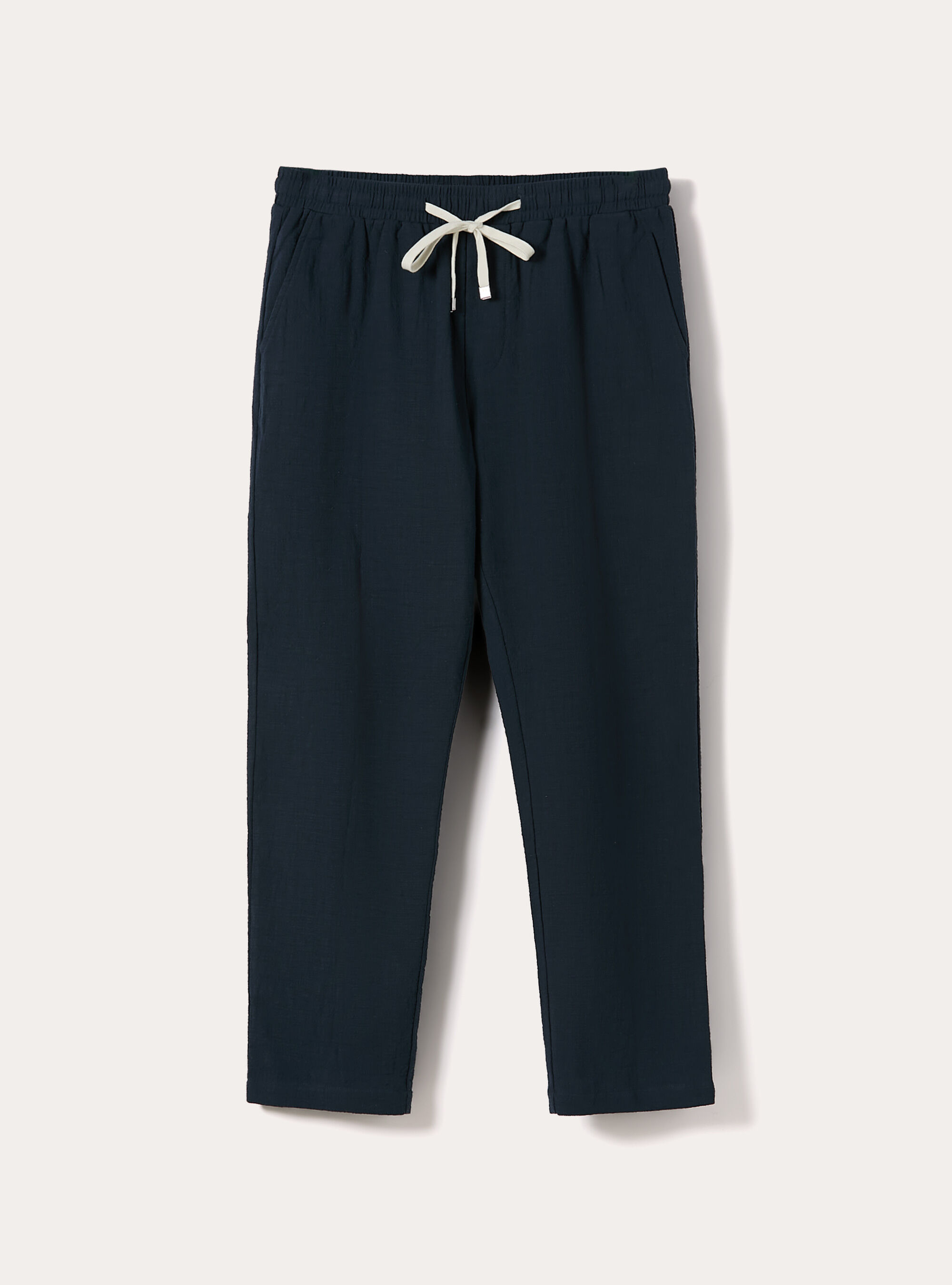 Pantaloni in cotone con laccio in vita, NA2 NAVY MEDIUM