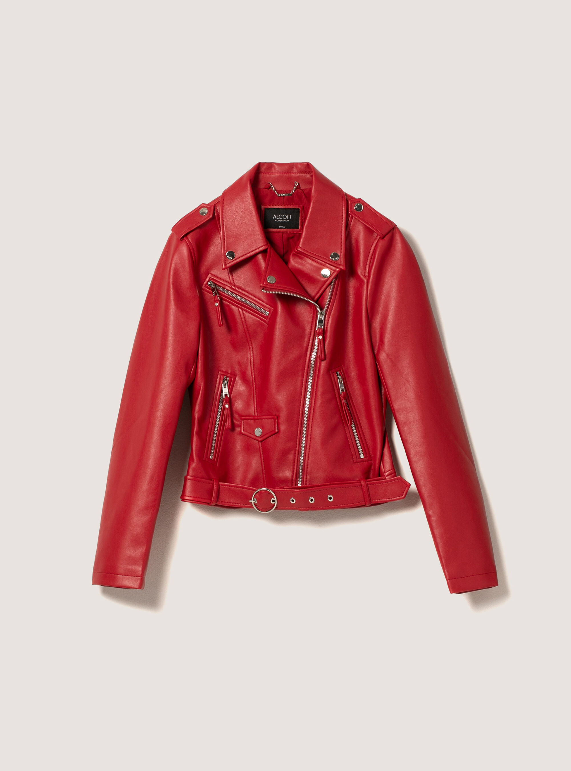 Giubbino pelle rosso new arrivals