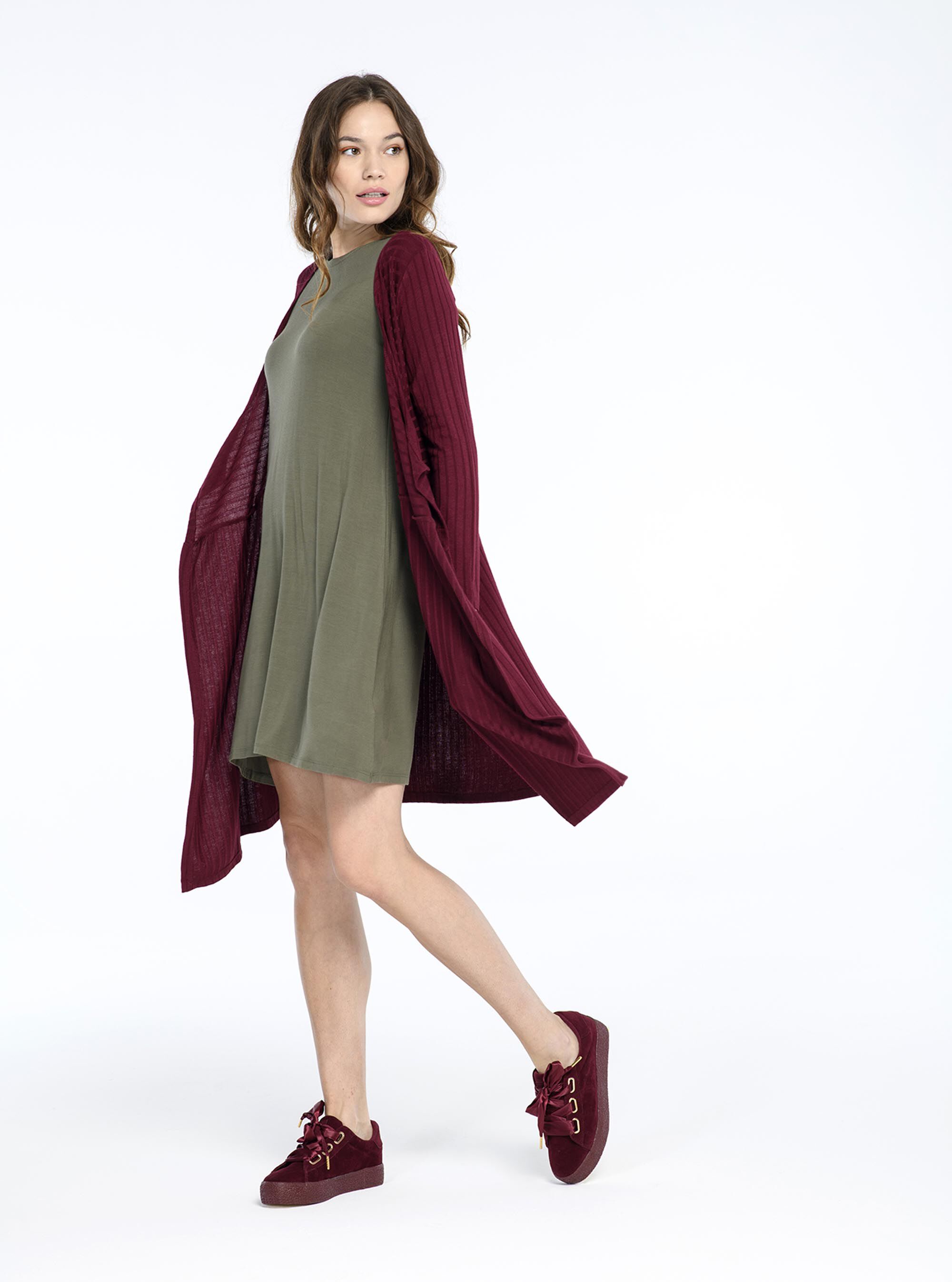 Cardigan lungo, BORDEAUX