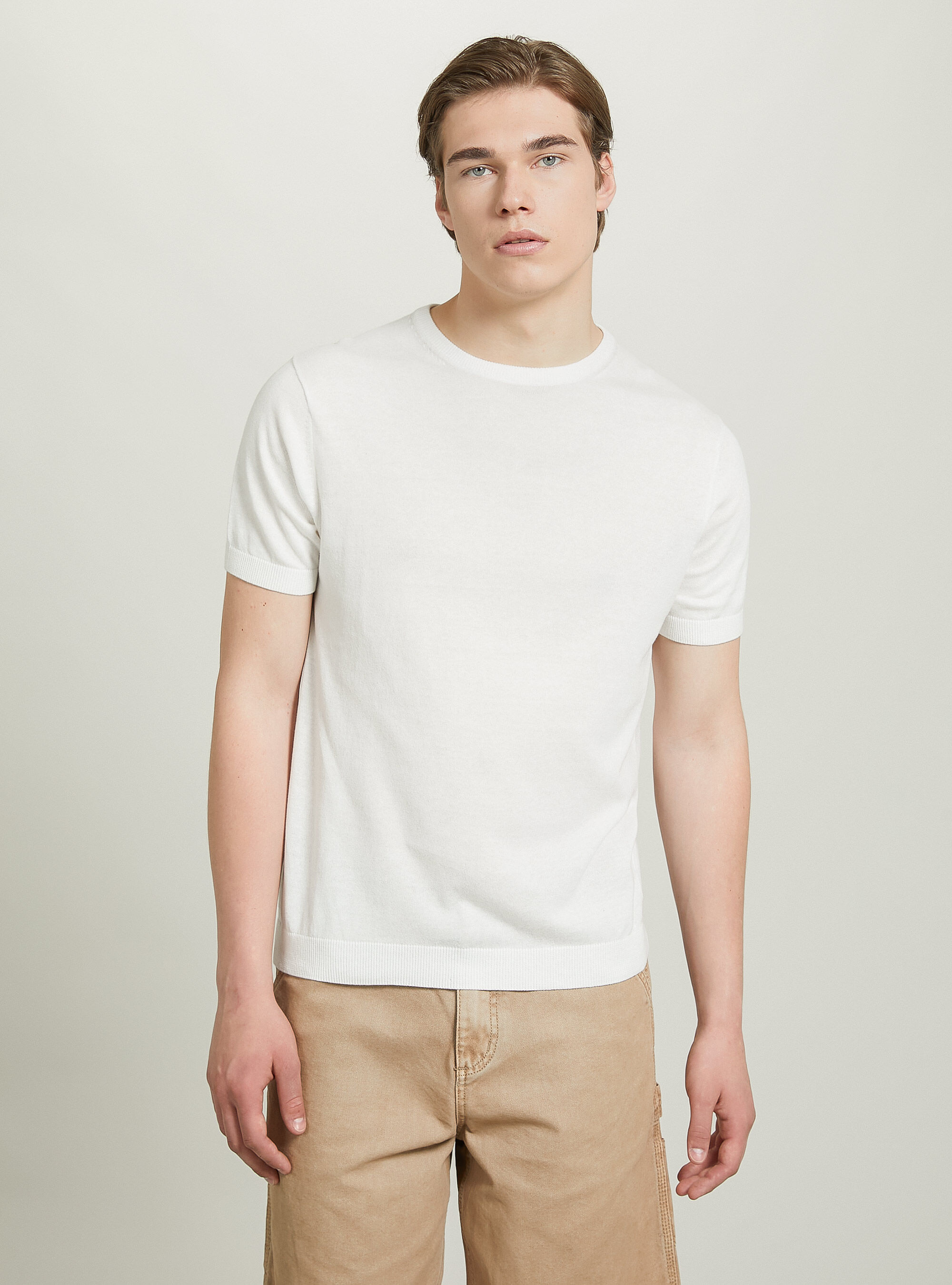 Pullover in cotone a maniche corte
