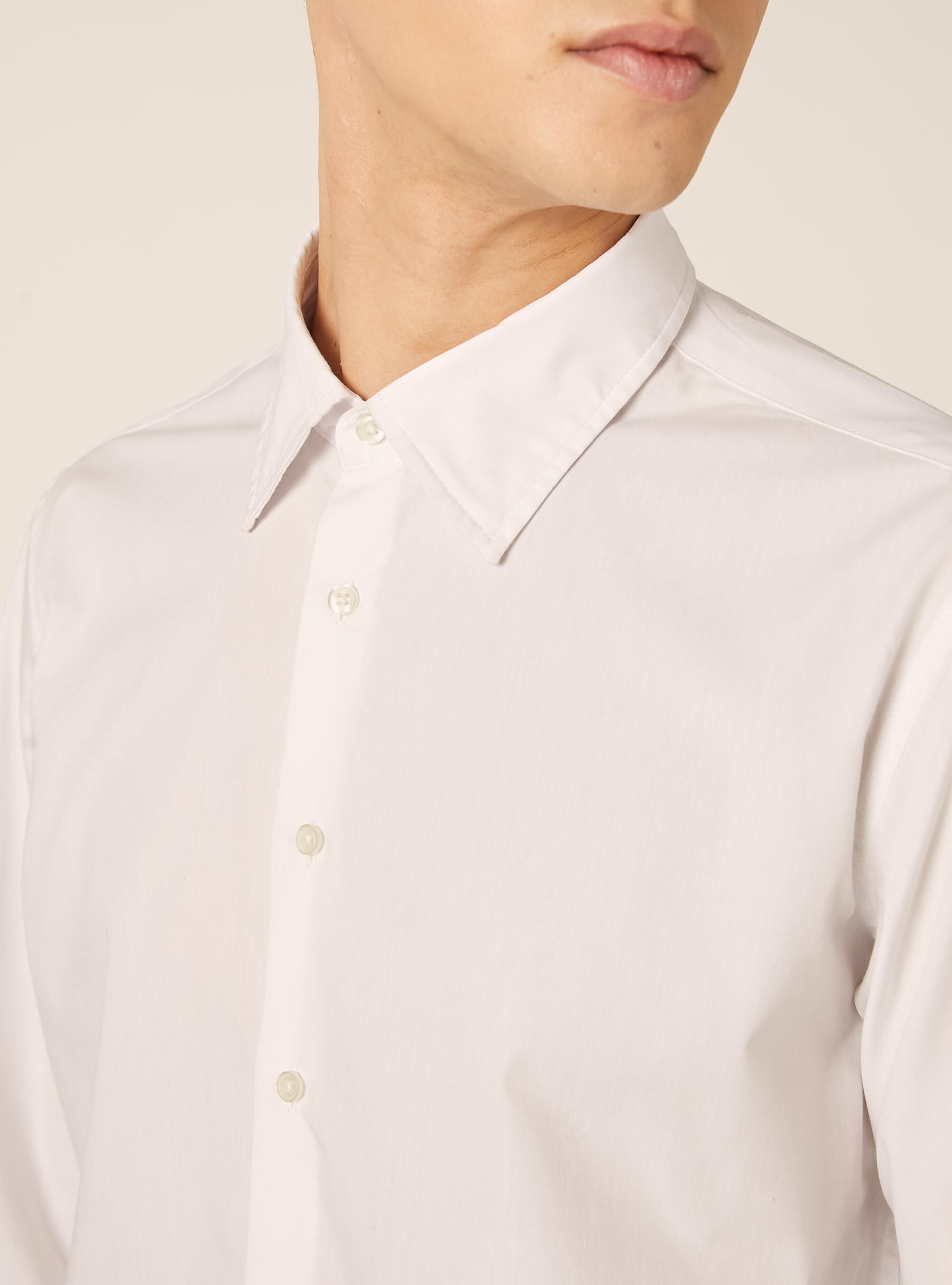 Chemise &agrave; manches longues unie, WH1 OFF WHITE