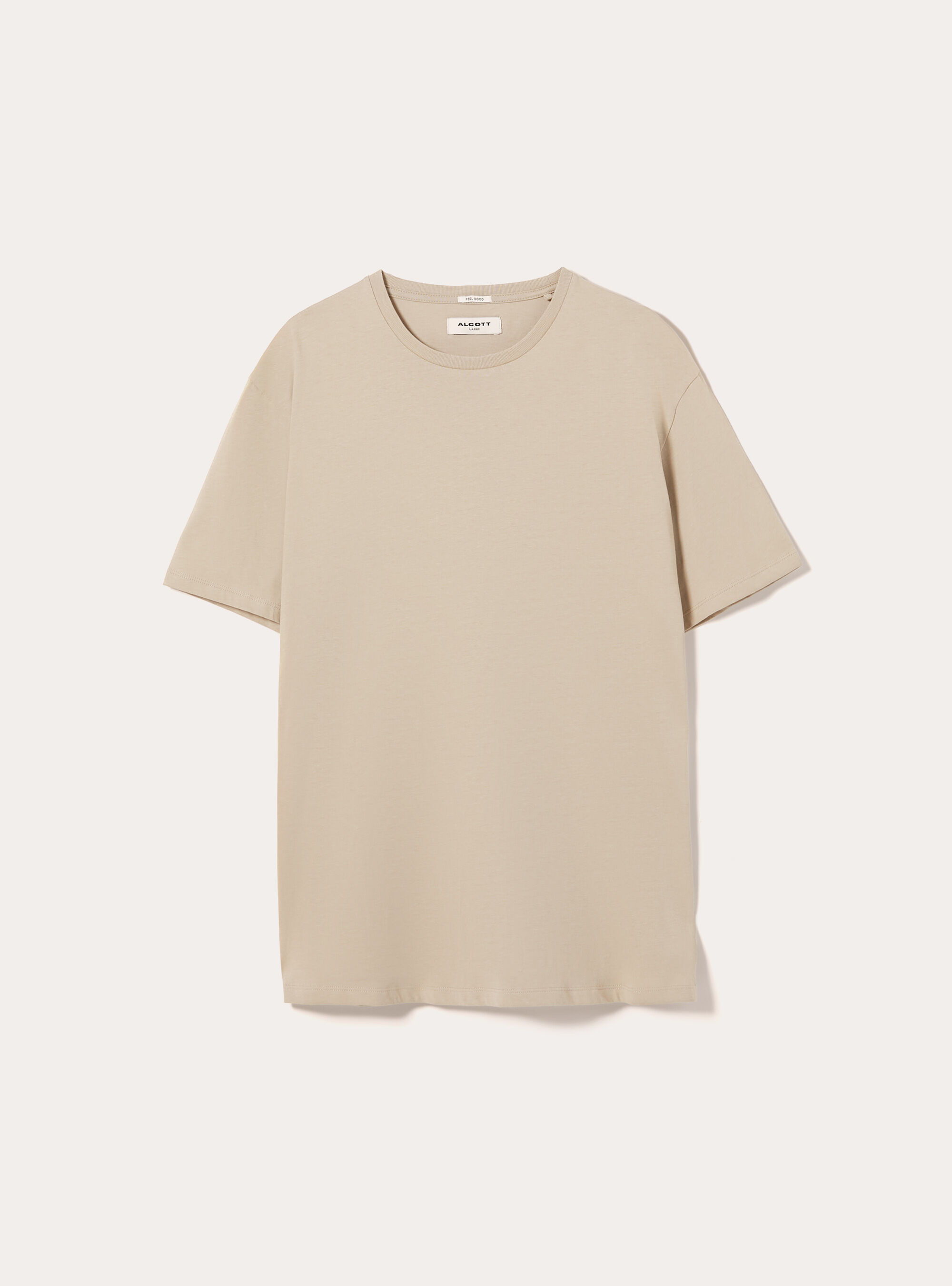 Camiseta de algod&oacute;n con cuello redondo, BG2 BEIGE MEDIUM