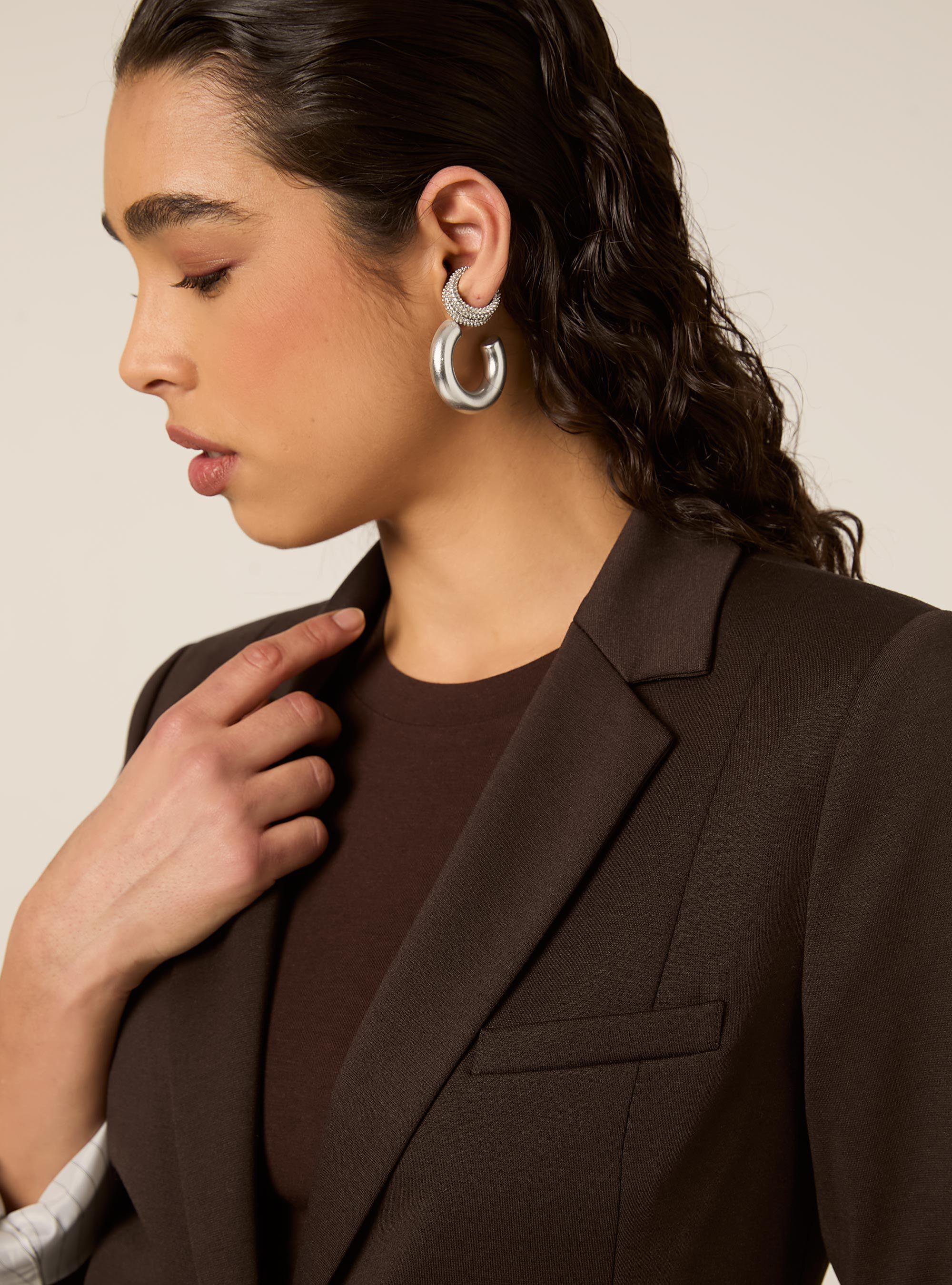 Jersey-Blazer, BR1 BROWN DARK