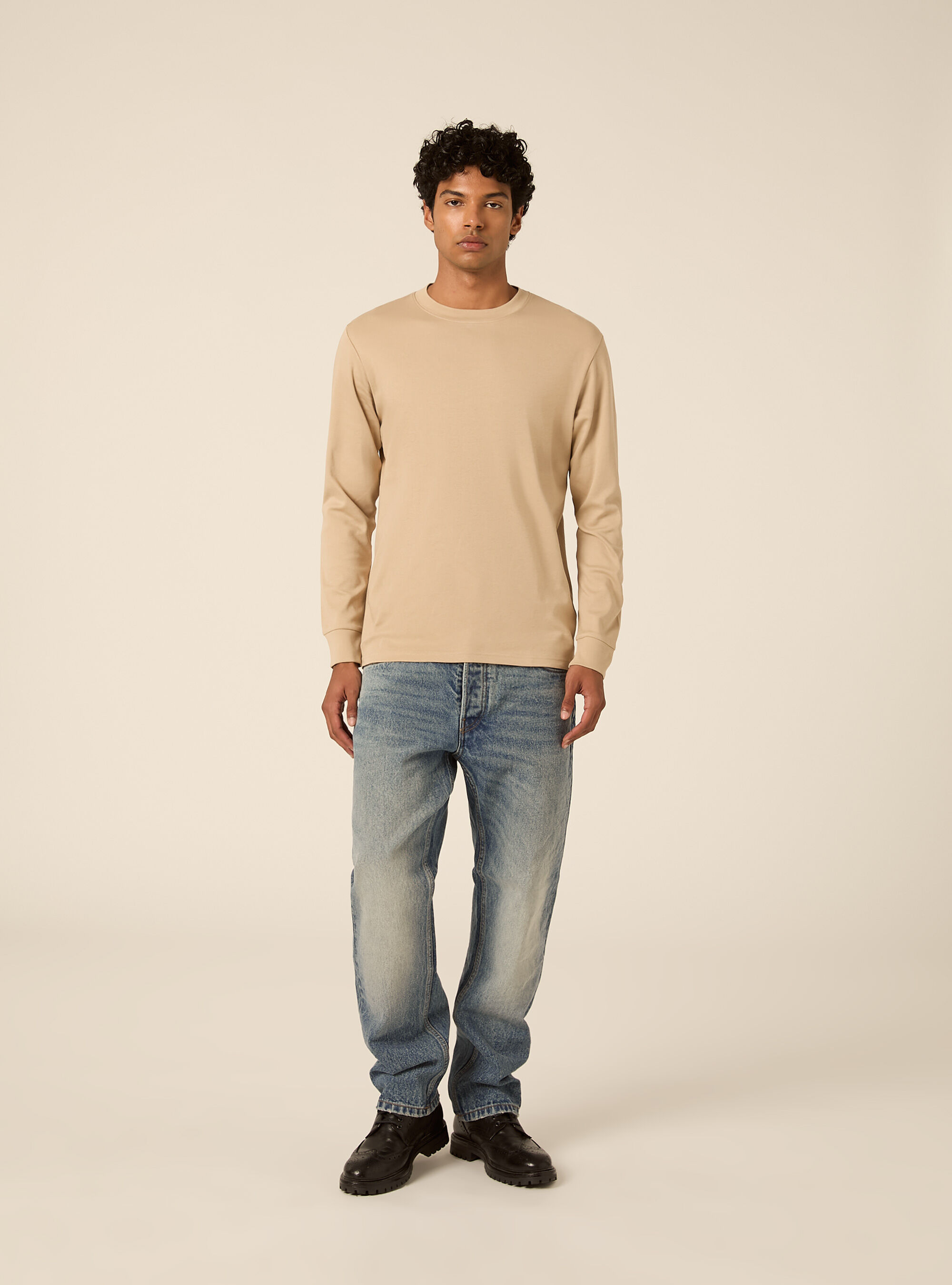 Maglia girocollo maniche lunghe interlock
