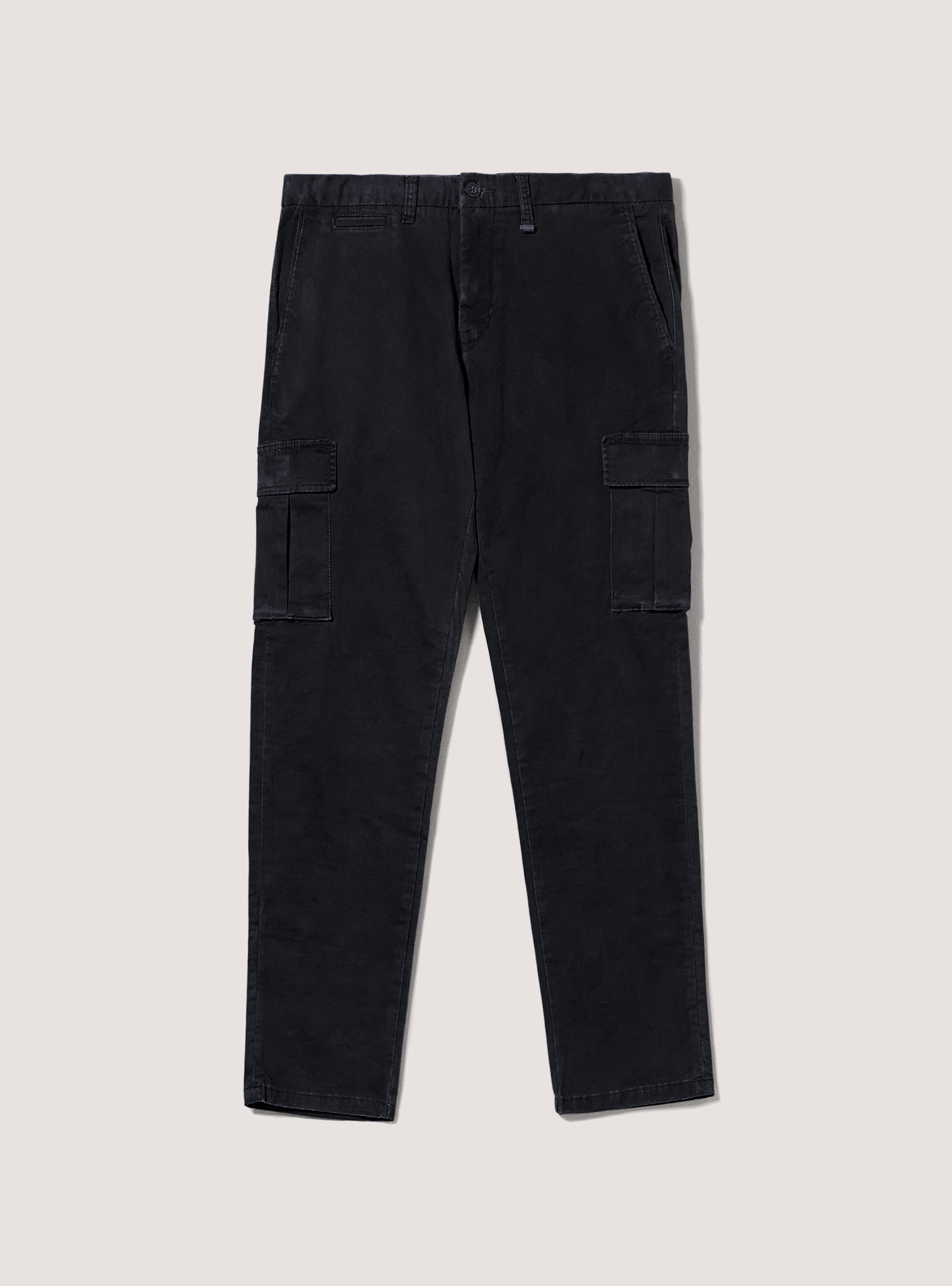 Cotton cargo chinos, BK1 BLACK