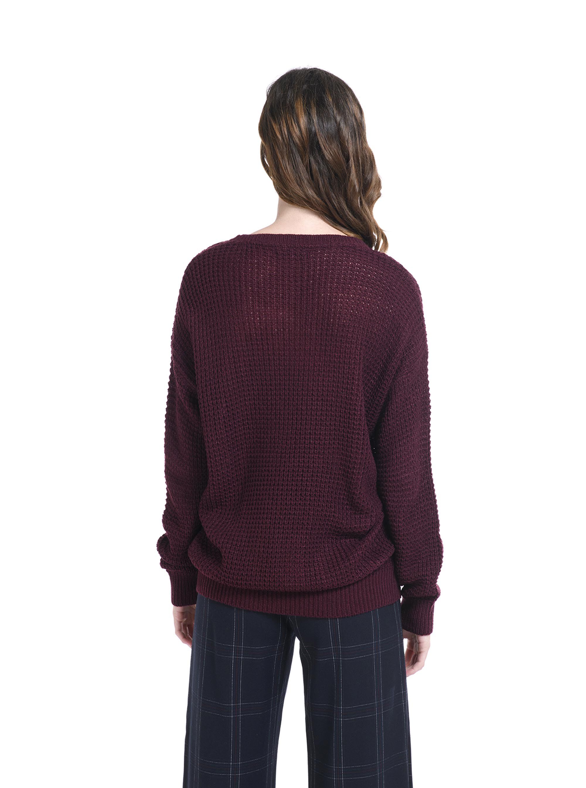 Pullover in maglia, BORDEAUX