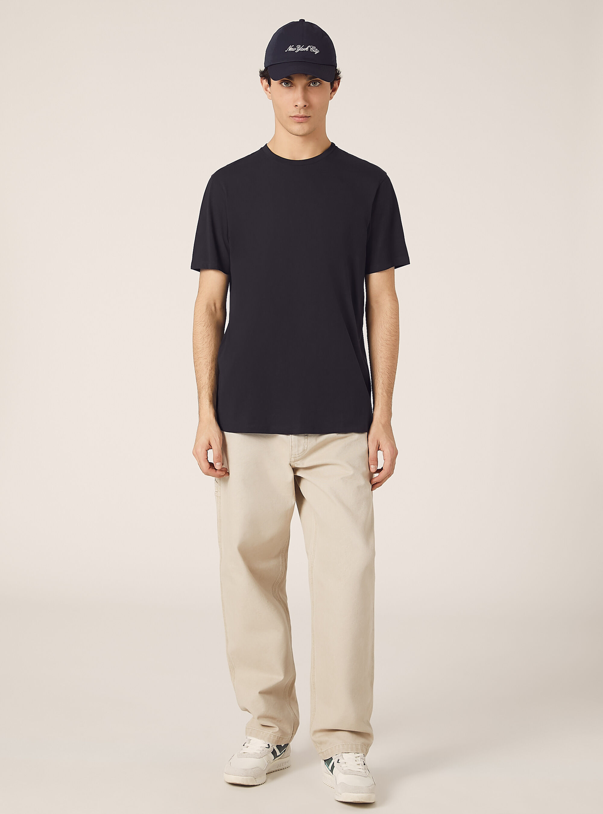 Camiseta de algod&oacute;n con cuello redondo, NA1 NAVY DARK