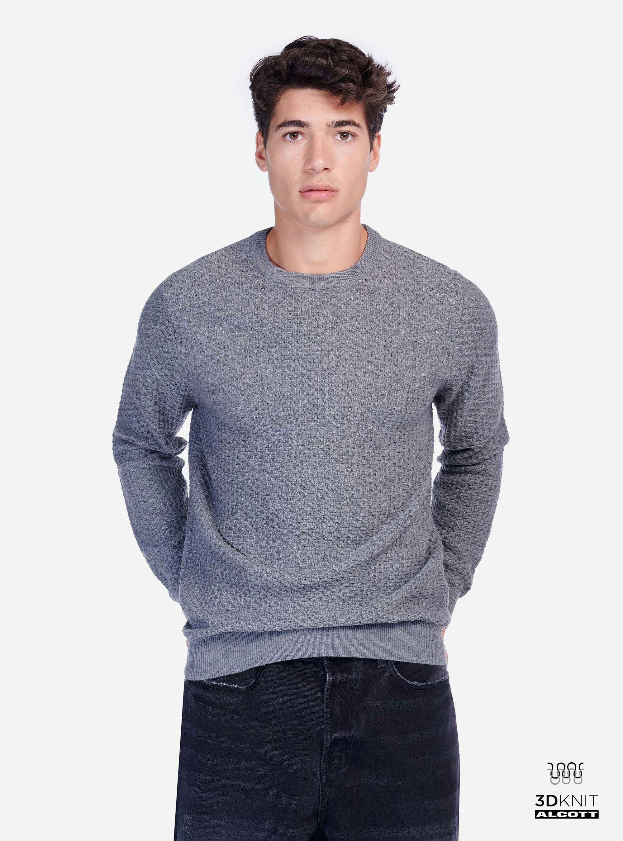 JERSEY B&Aacute;SICO, GRIS MELANGE