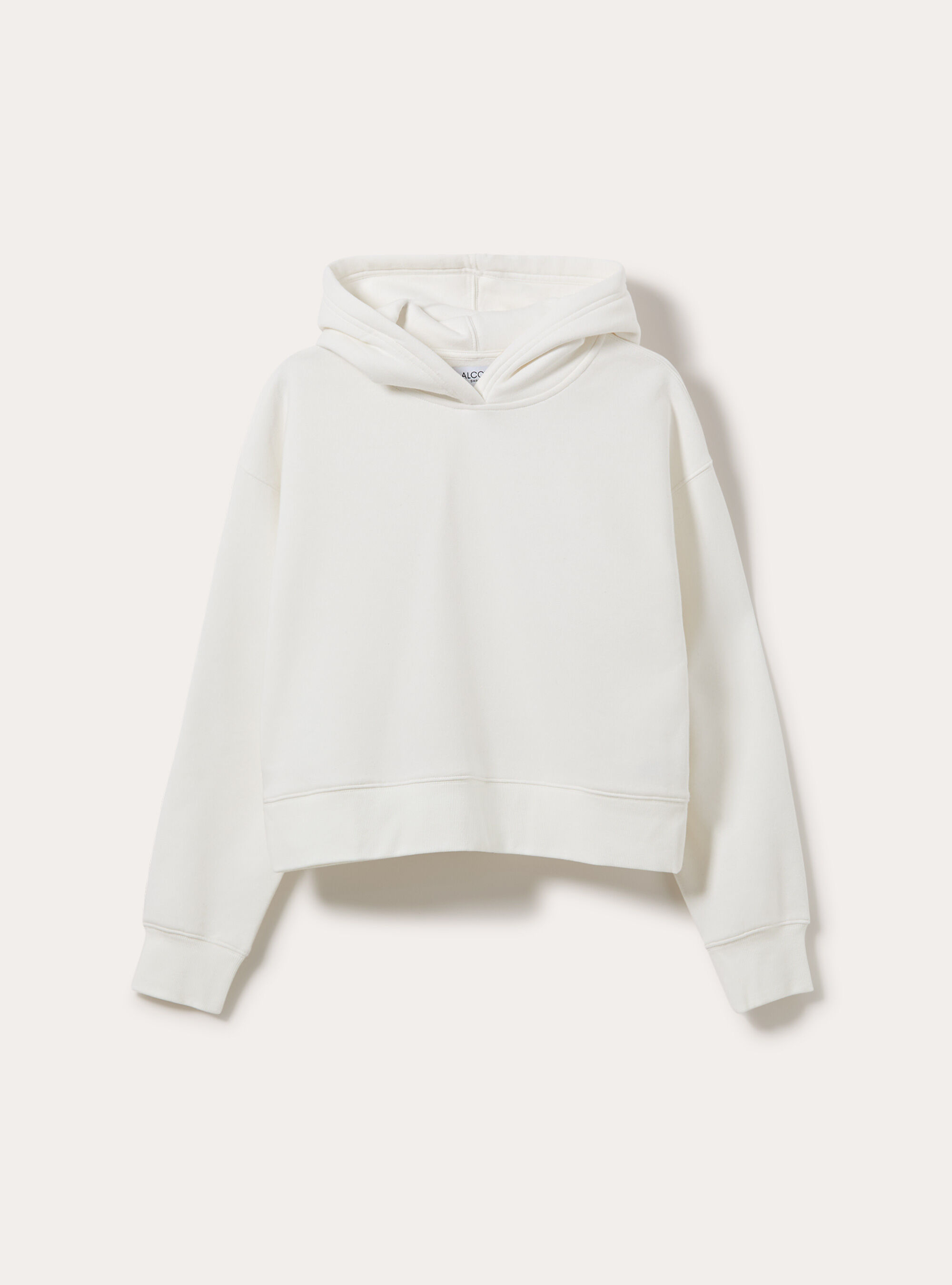Felpa boxy con cappuccio, WH1 OFF WHITE