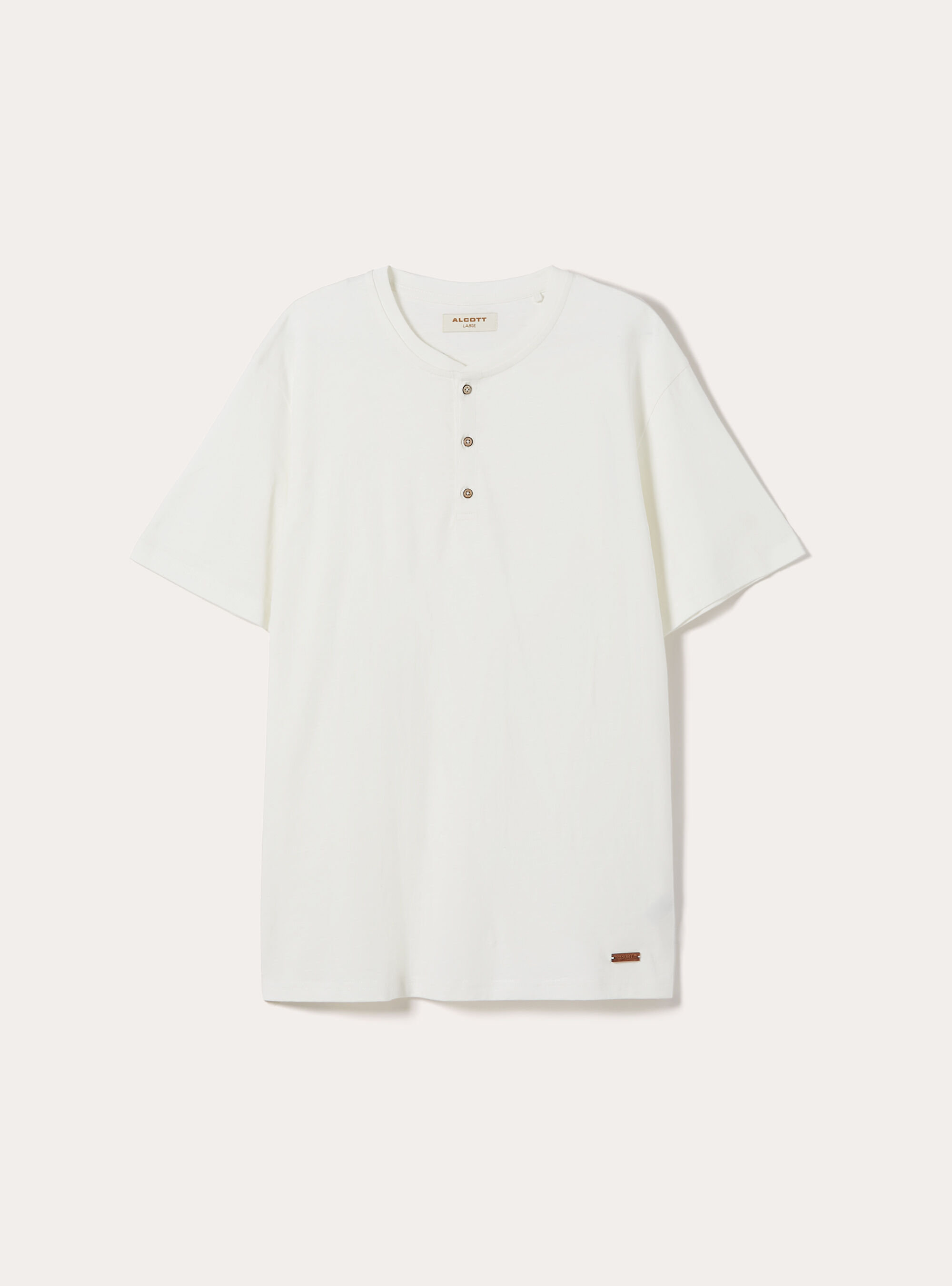 Cotton Henley T-Shirt, WH2 WHITE