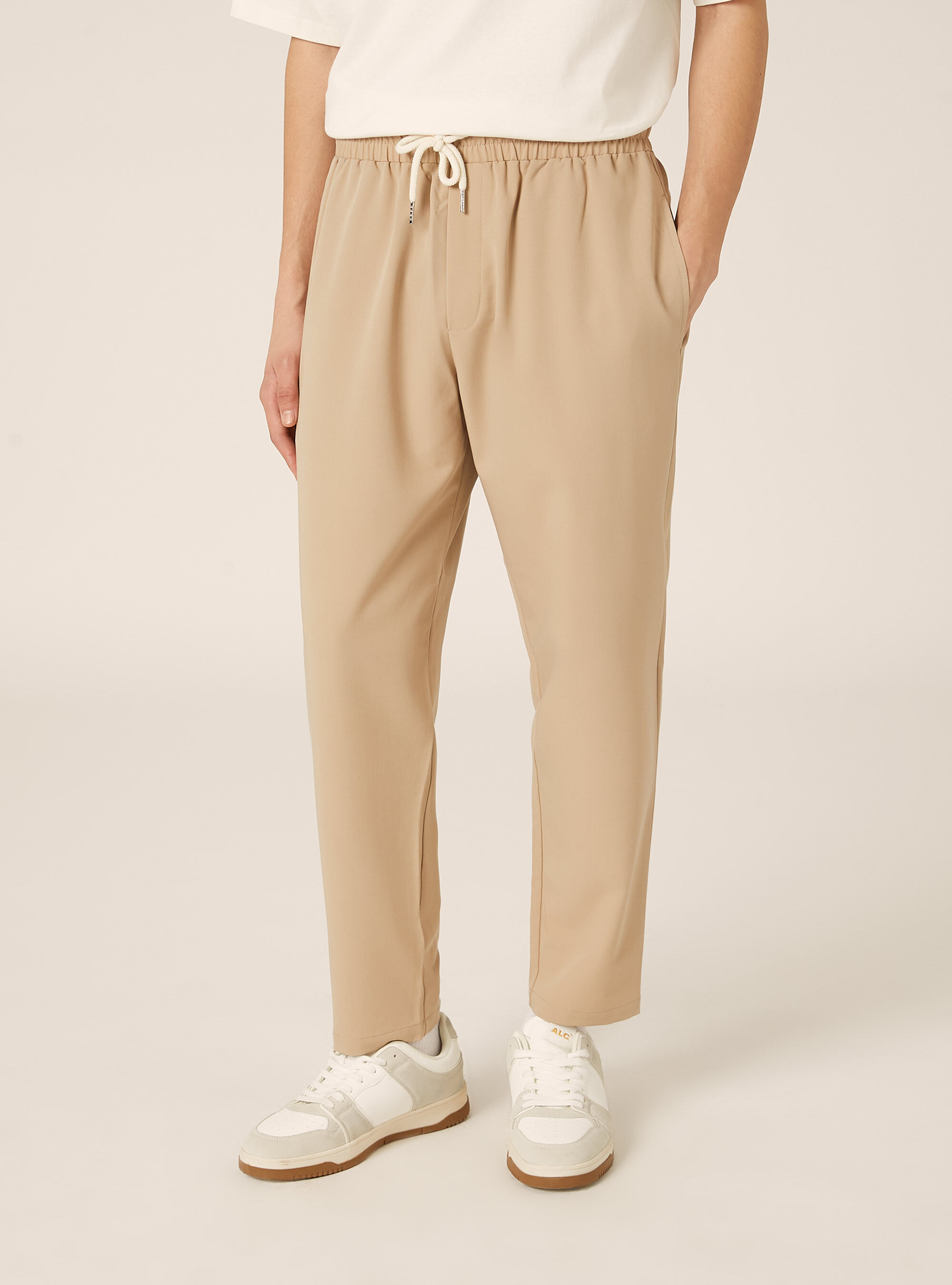 Pantaloni jogger carrot fit, BG2 BEIGE MEDIUM
