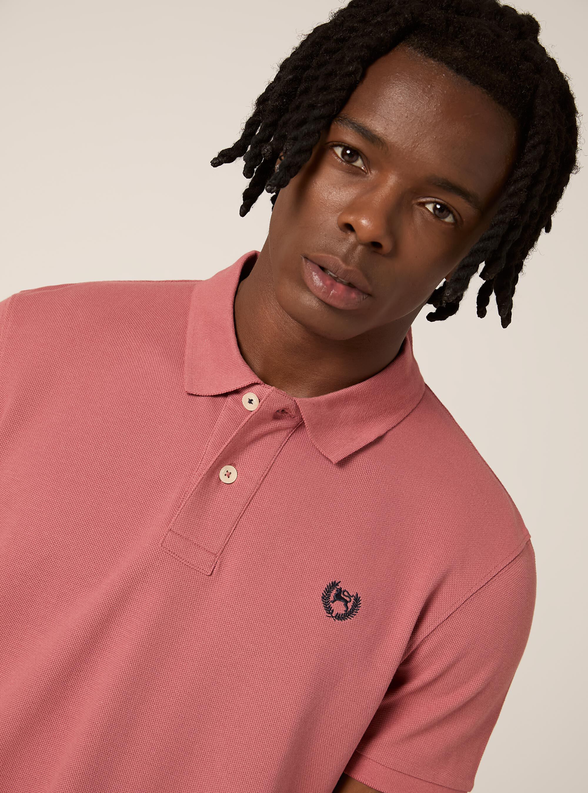Polo de piqu&eacute; de algod&oacute;n con bordado, PK1 PINK DARK