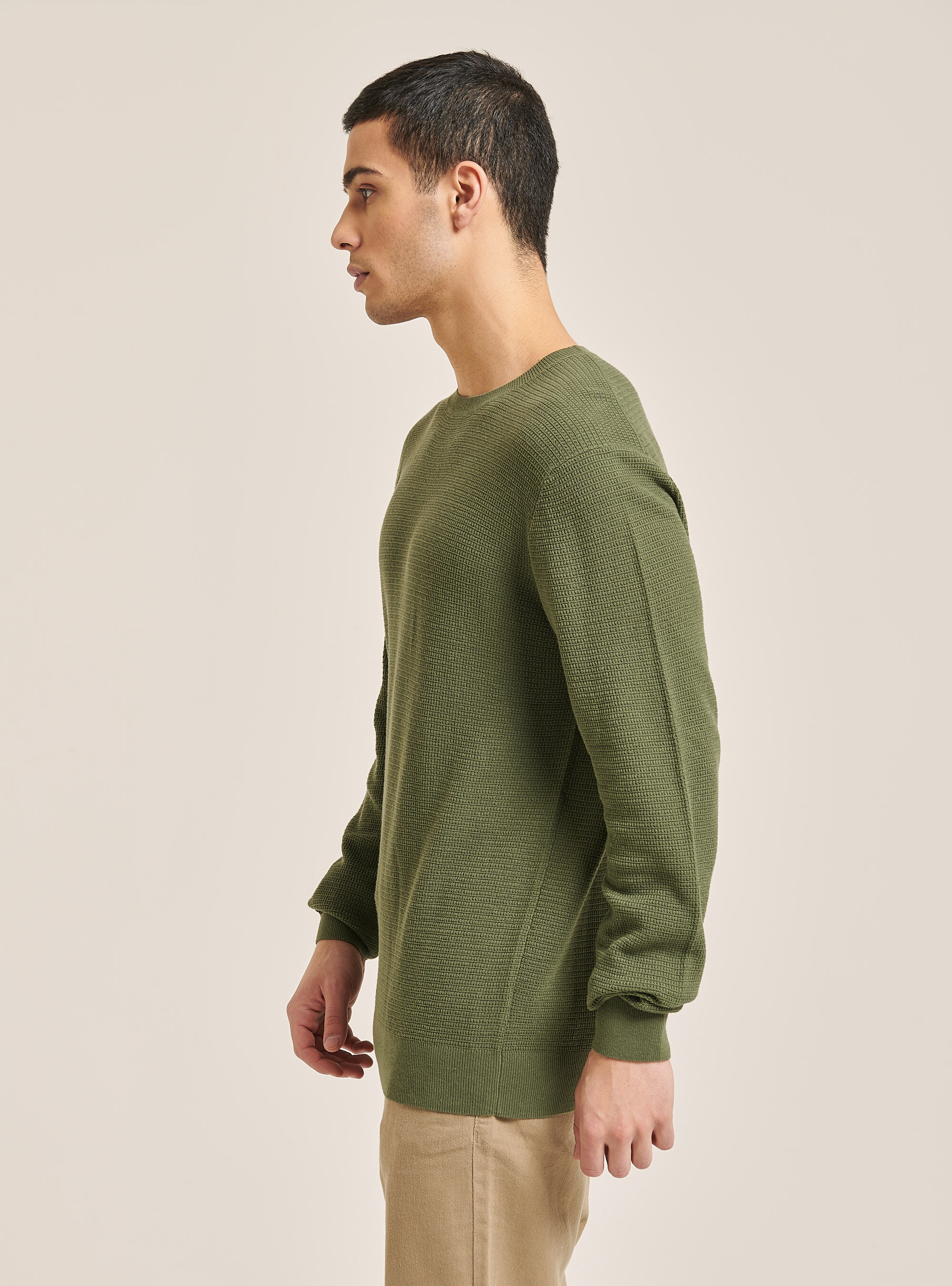 Crew-neck cotton pullover, C6700 KAKY