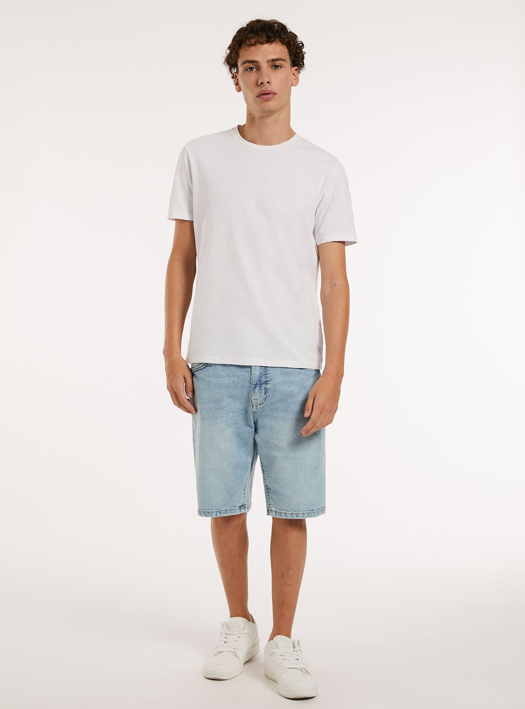 Bermuda Carrot en denim stretch, D007 LIGHT AZURE