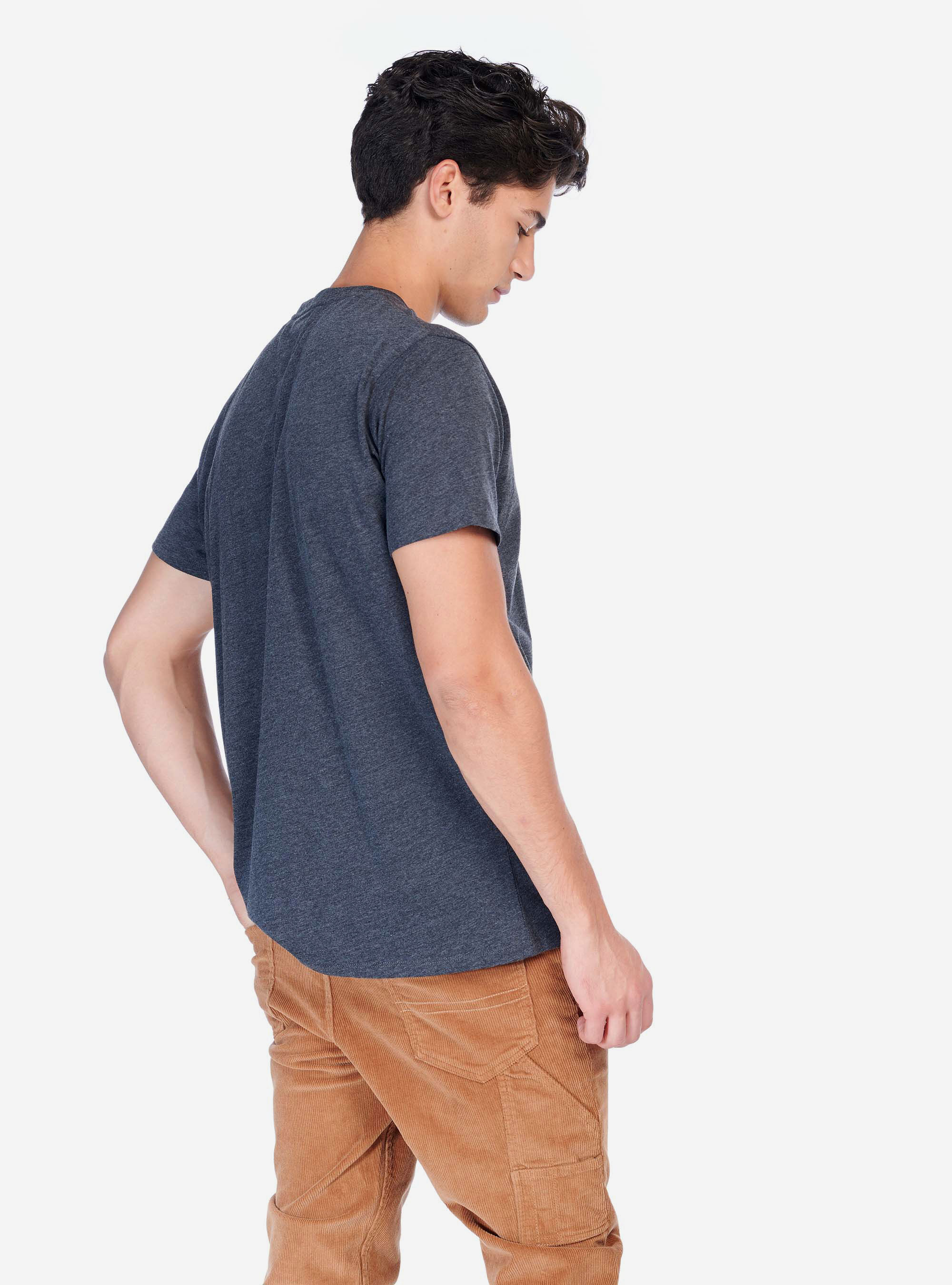 COLOR BLOCK T-SHIRT, C135 GREY MELANGE