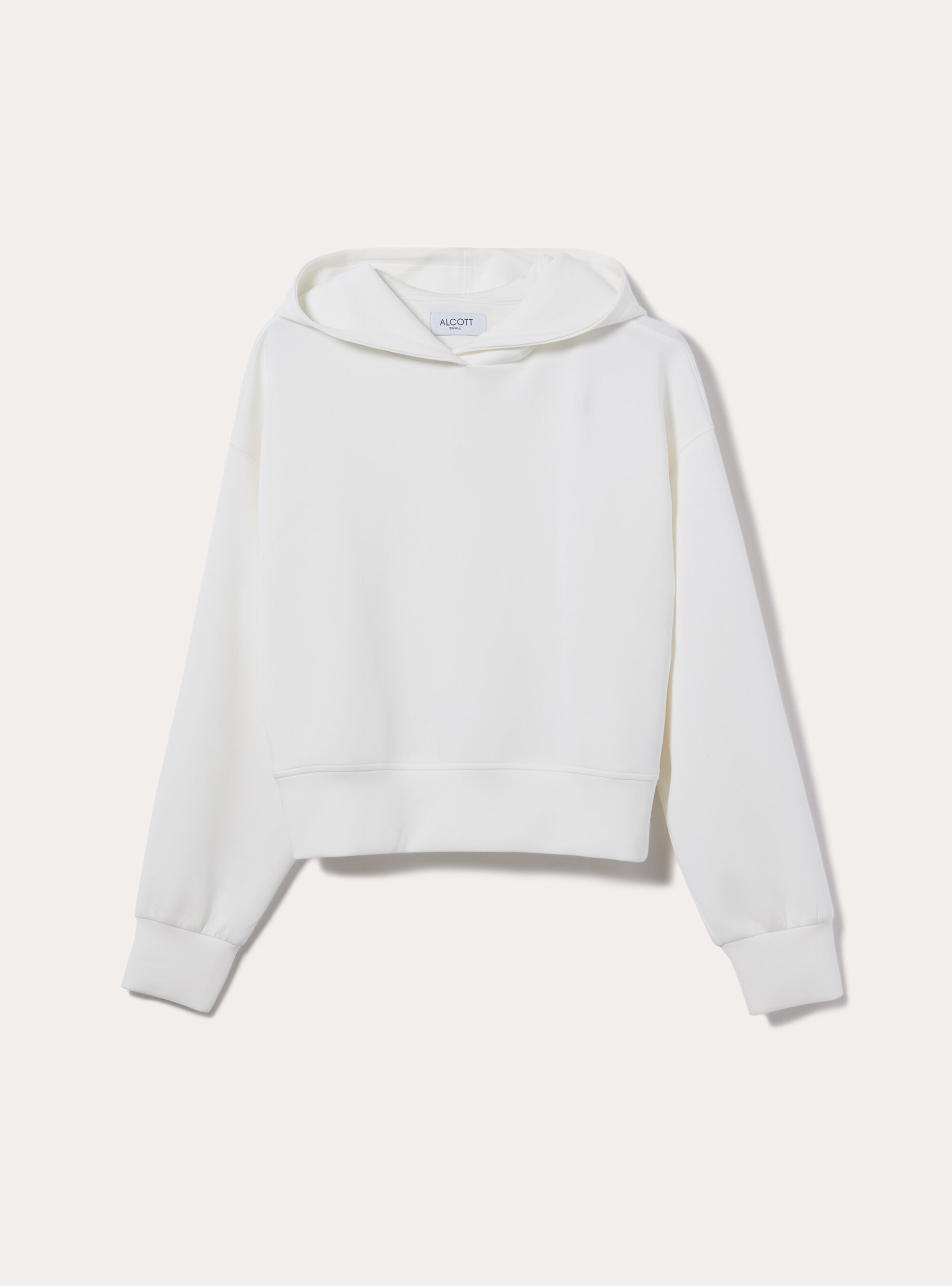 Cropped sweatshirt in soft scuba, WH2 WHITE