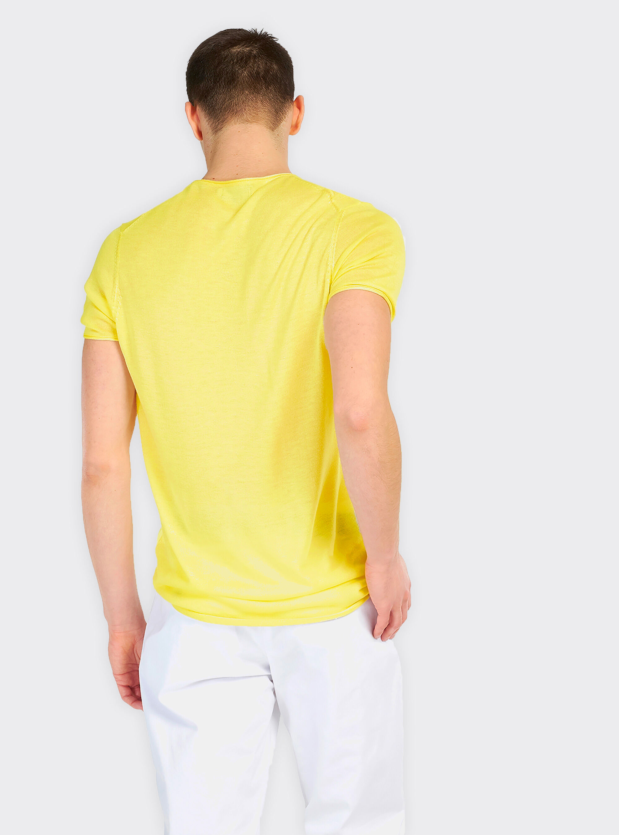 Pure and soft cotton round neck short-sleeved, C785 YELLOW