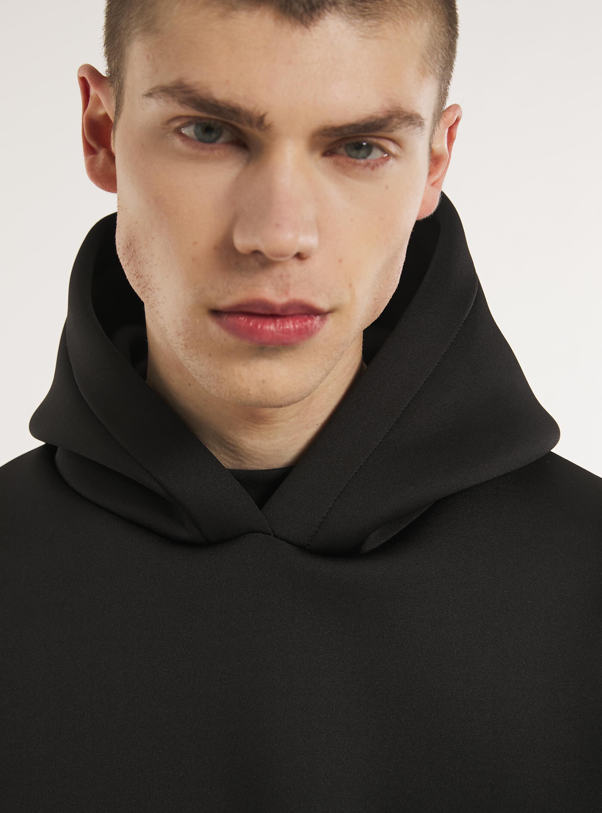 Sudadera boxy fit en tejido scuba, BK1 BLACK